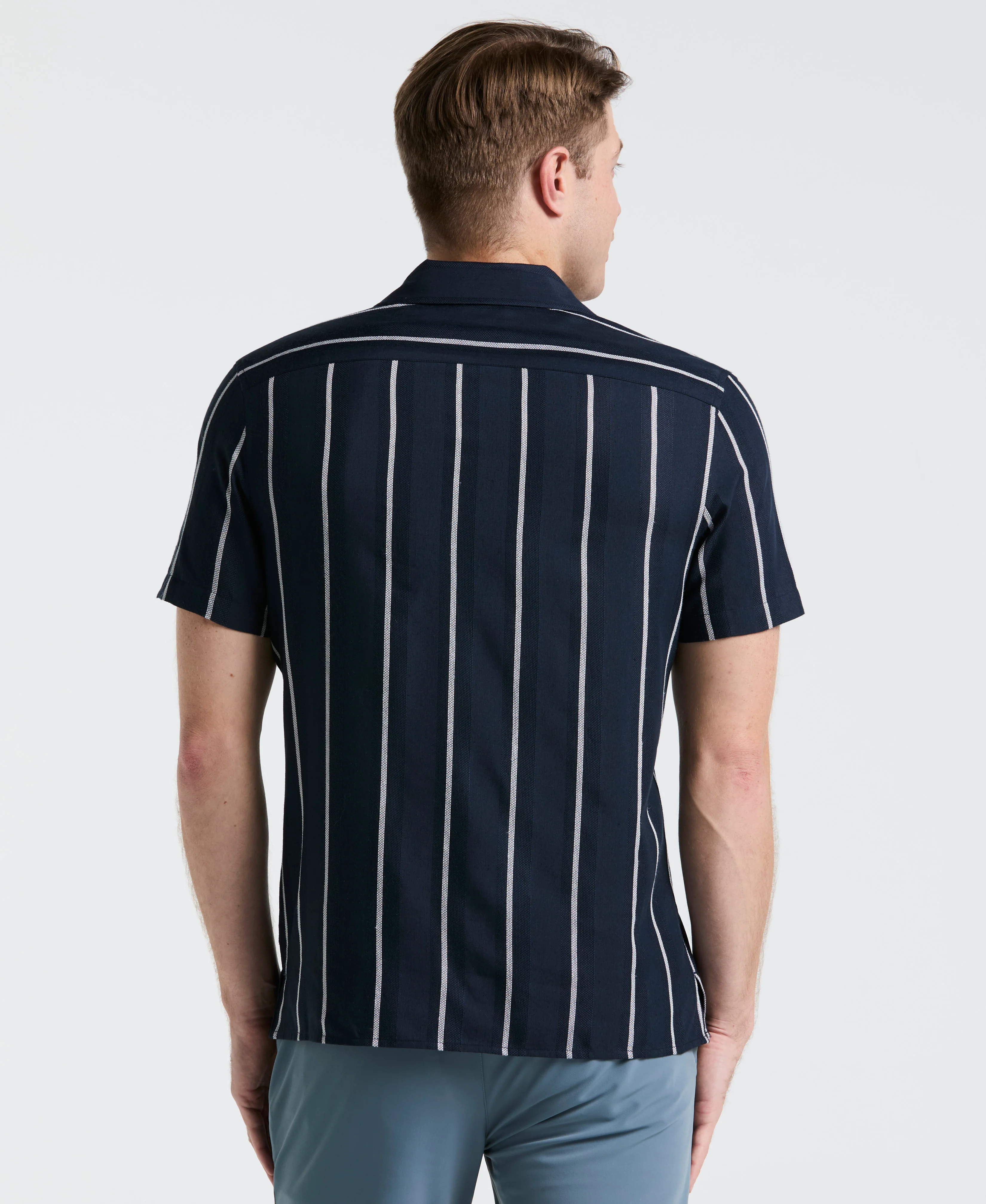 EcoVero™ Striped Camp Collar Shirt