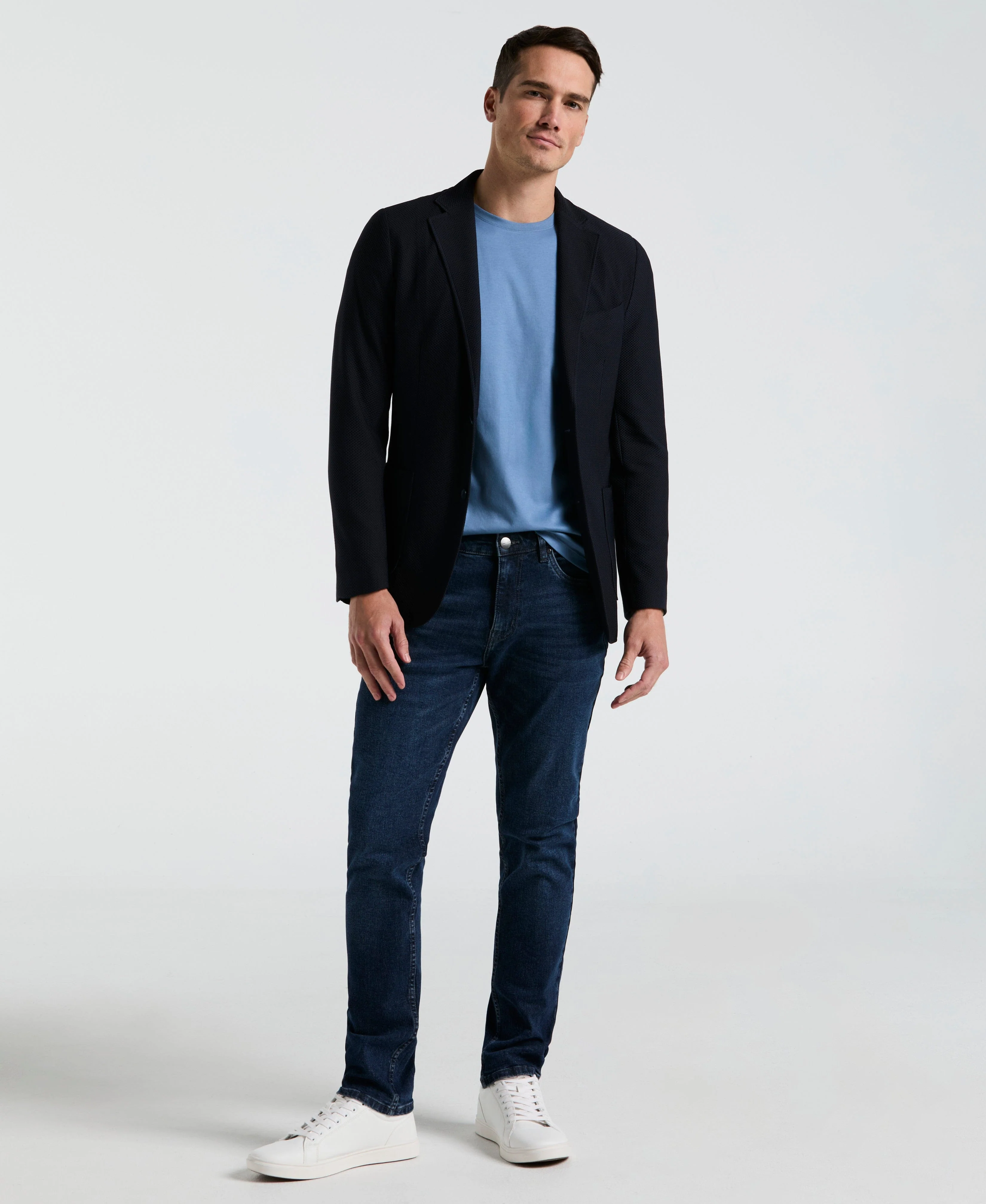 Slim Fit Solid Knit Blazer