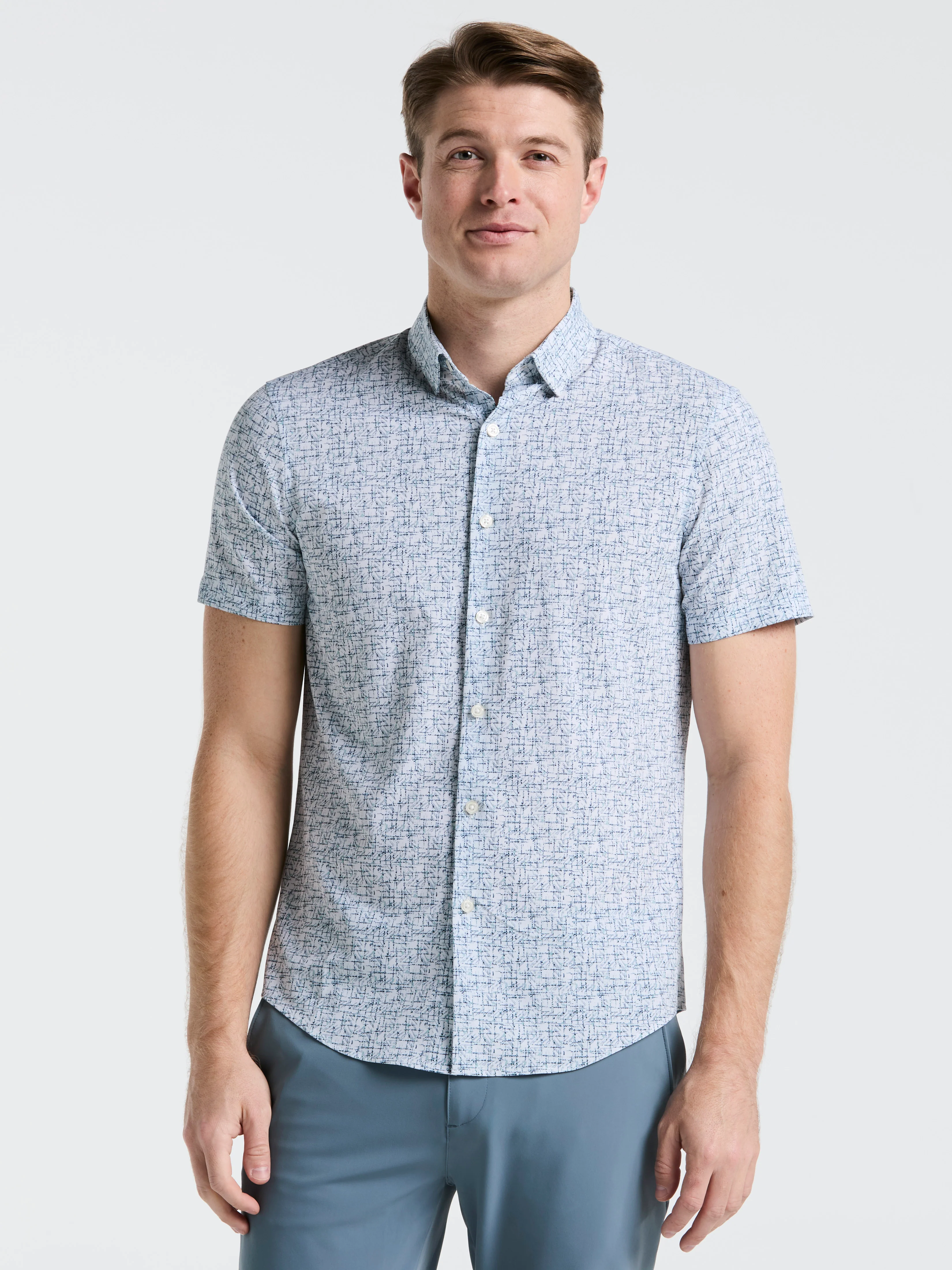 Slim Fit Textured Print Shirt