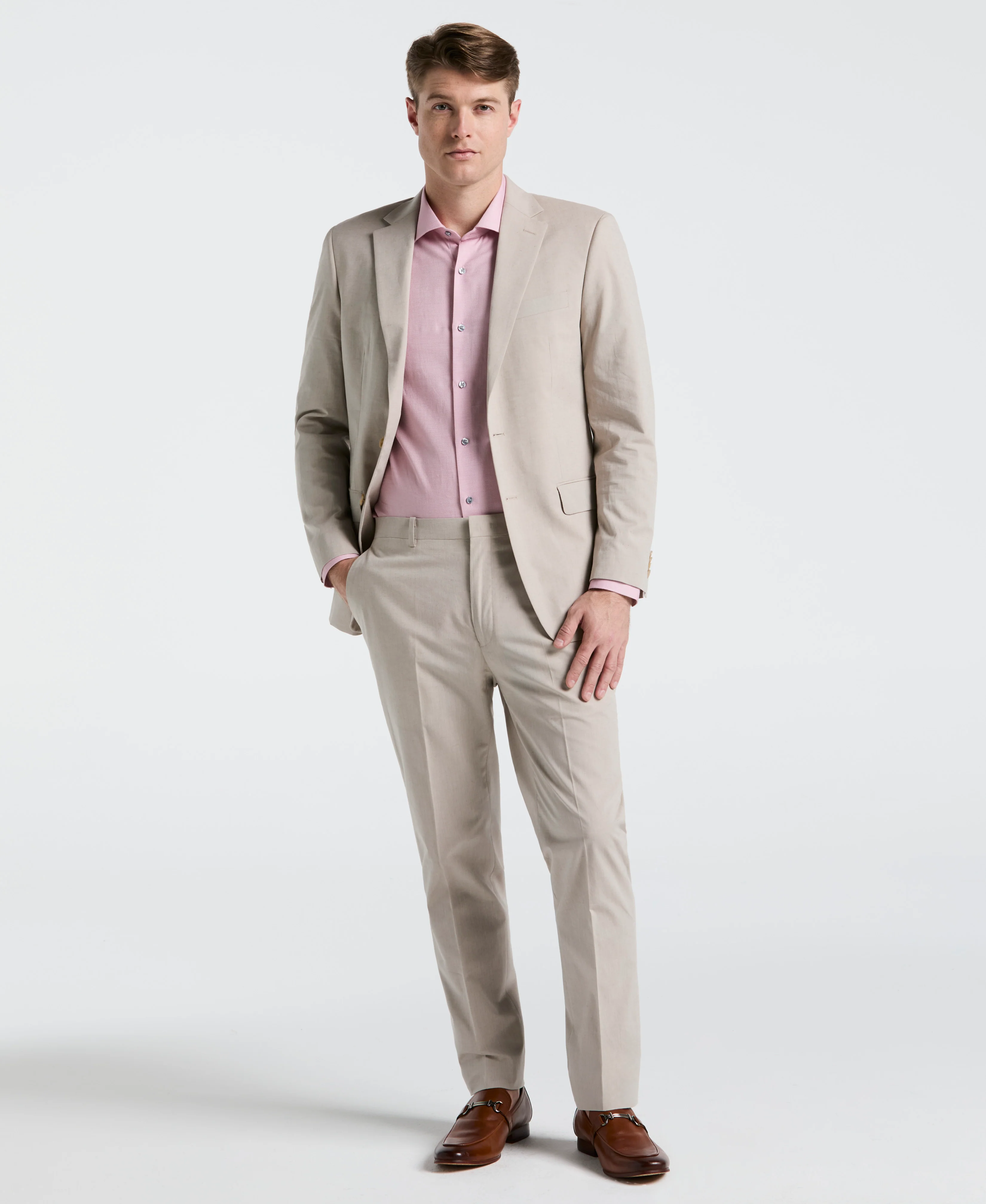 Slim Fit Solid Linen Blend Suit Jacket