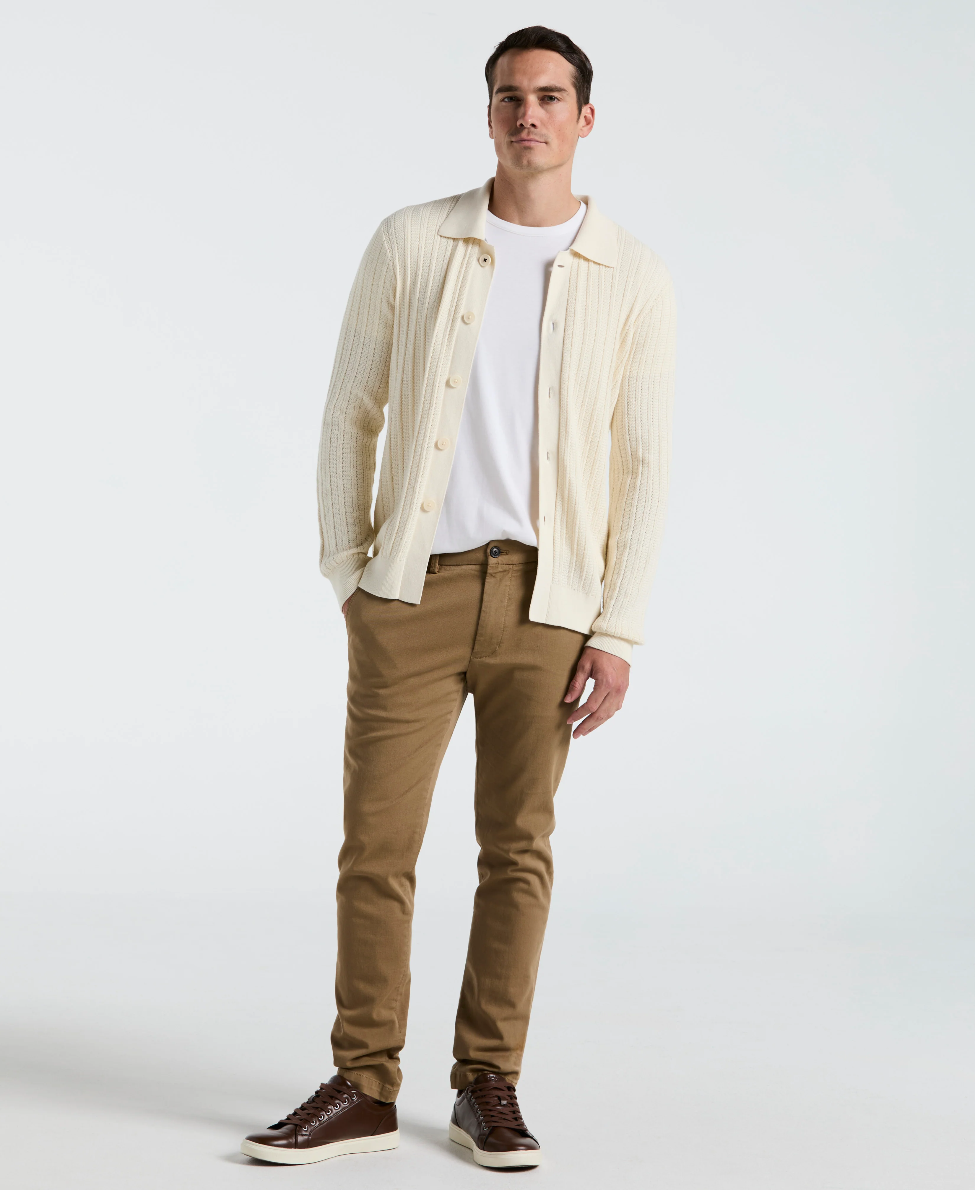 Cotton Vertical Stripe Cardigan