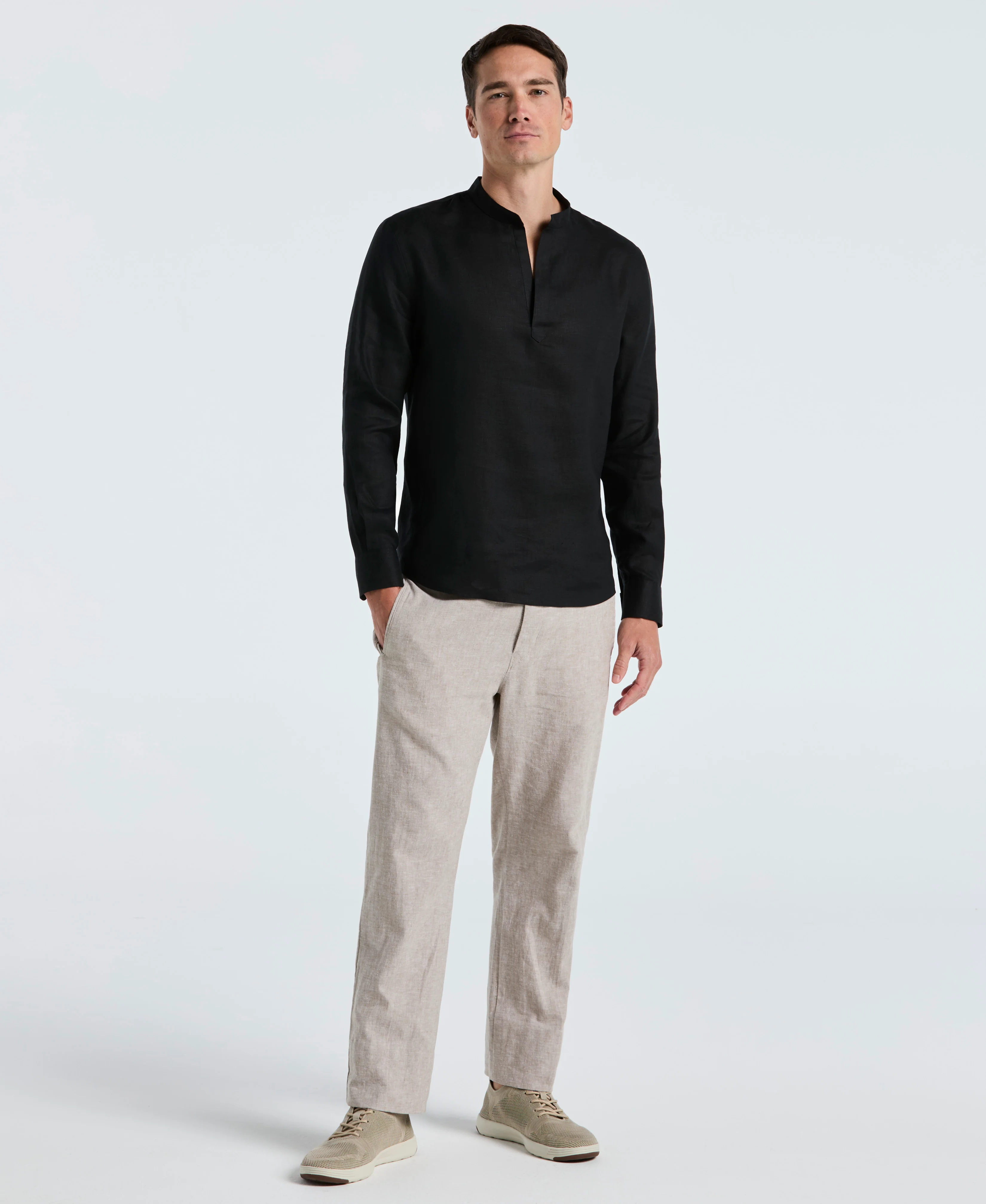 Solid Linen Popover Shirt