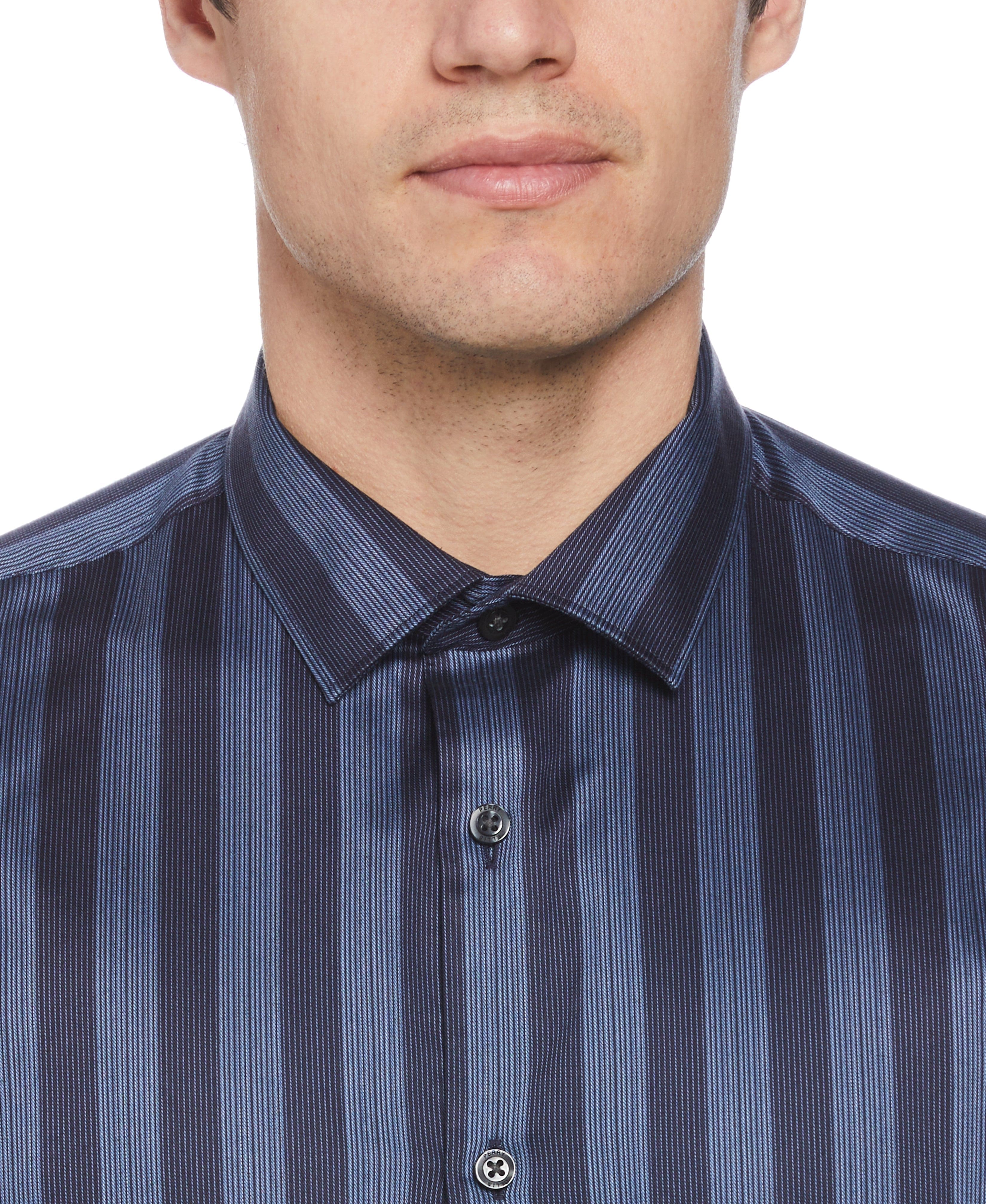 Slim Fit Tonal Twill Stripe Dress Shirt