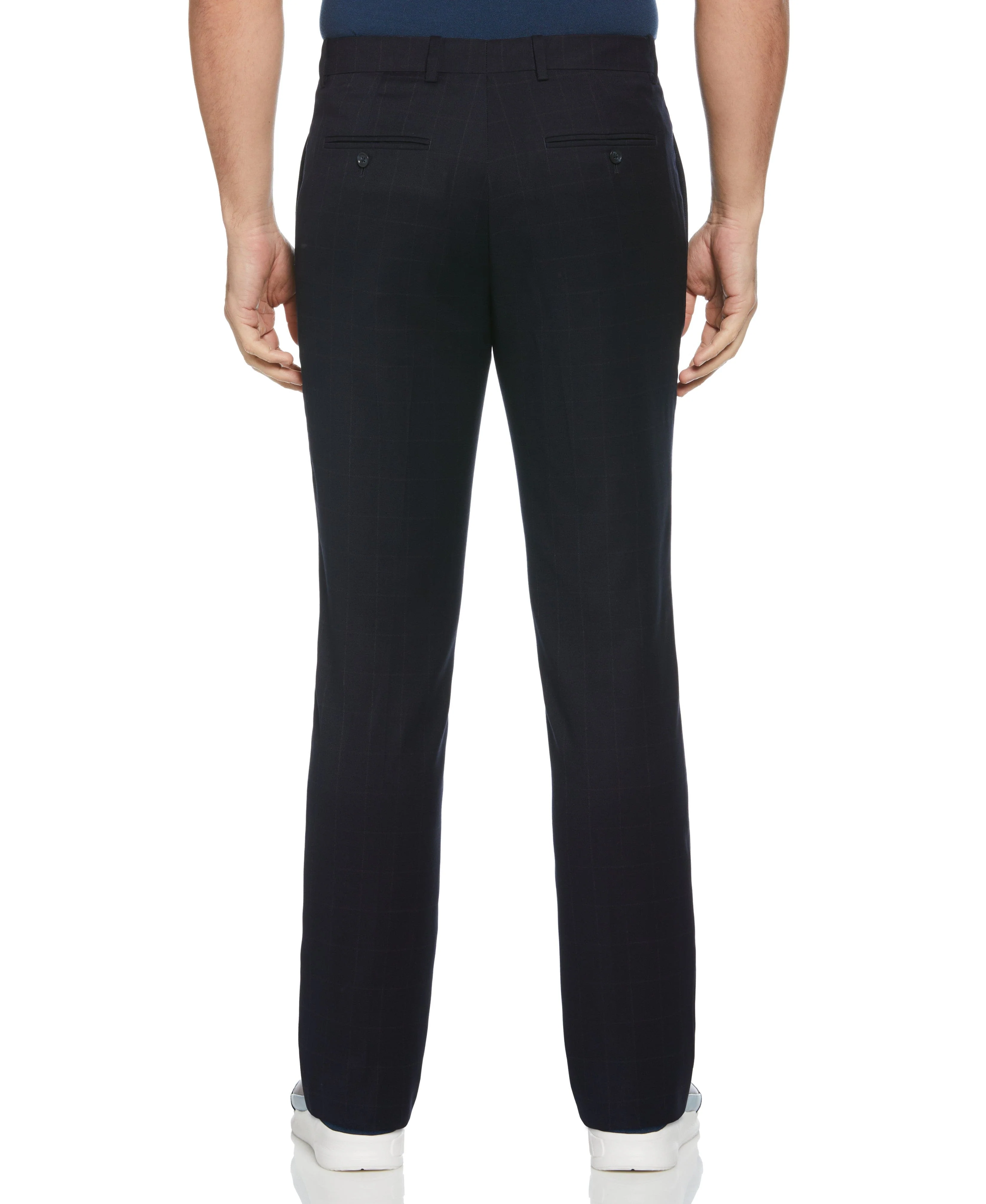 Slim Fit Window Pane Plaid Pants