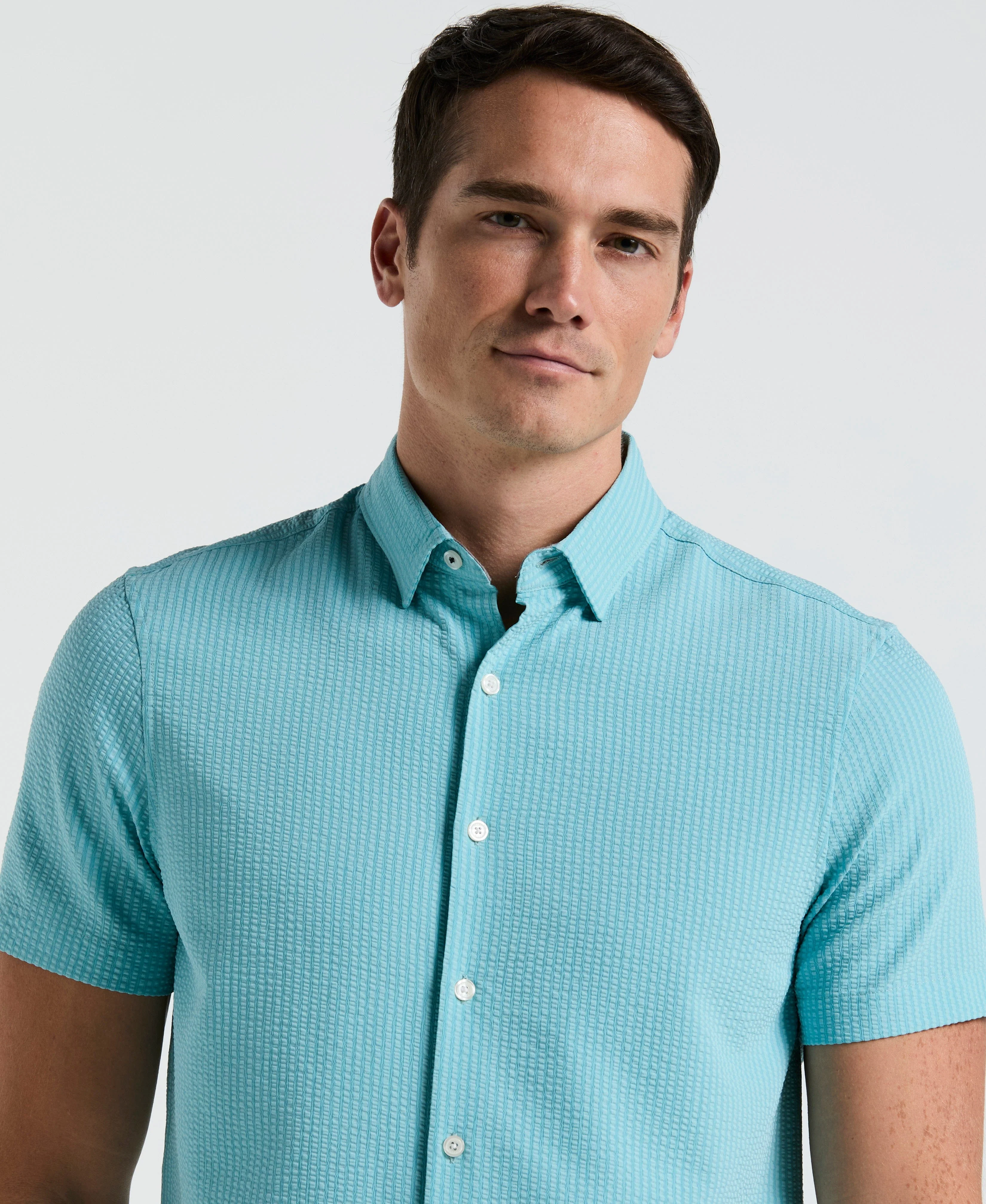 Stretch Seersucker Slim Fit Shirt