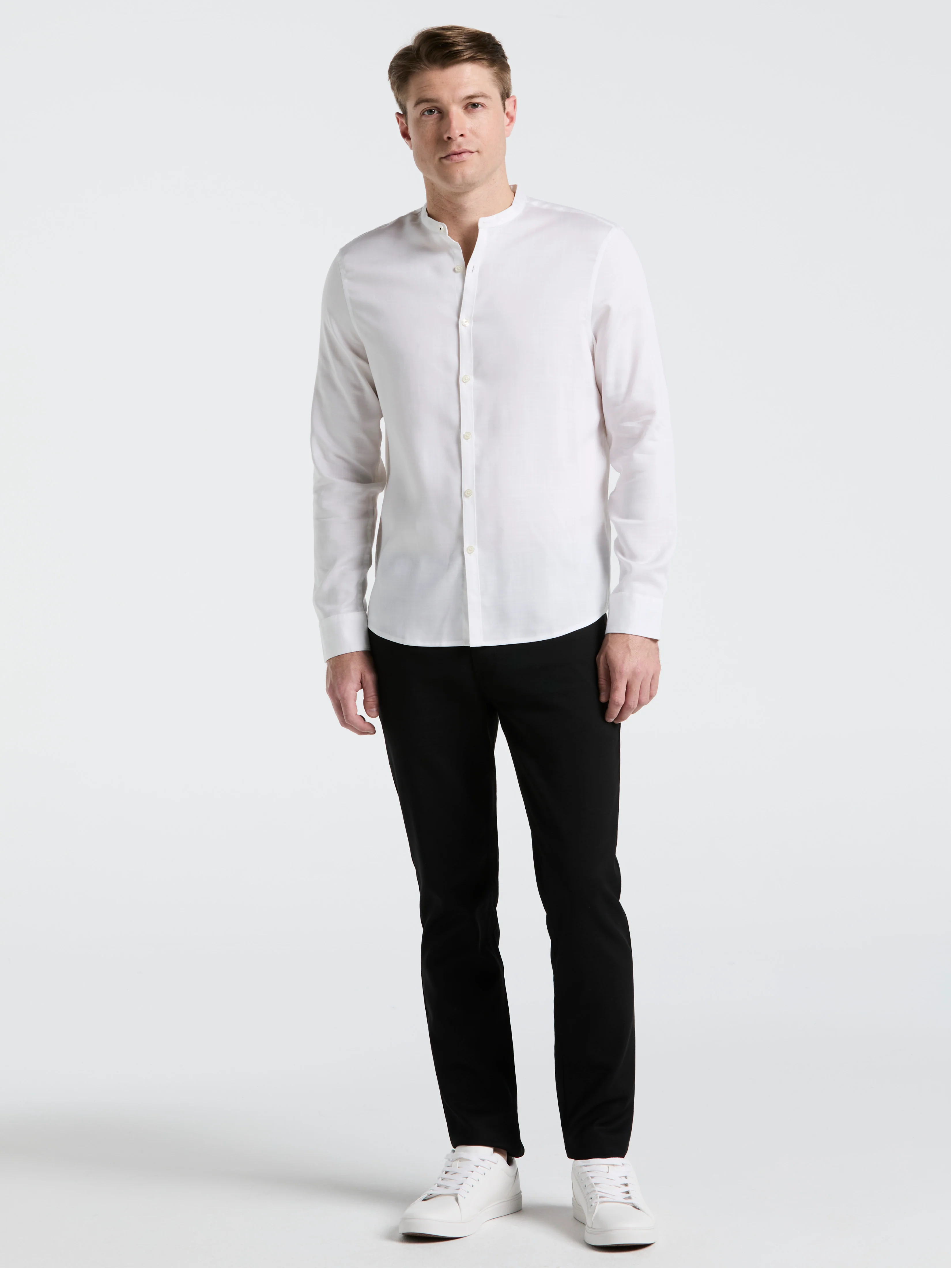 Banded Collar Shirt