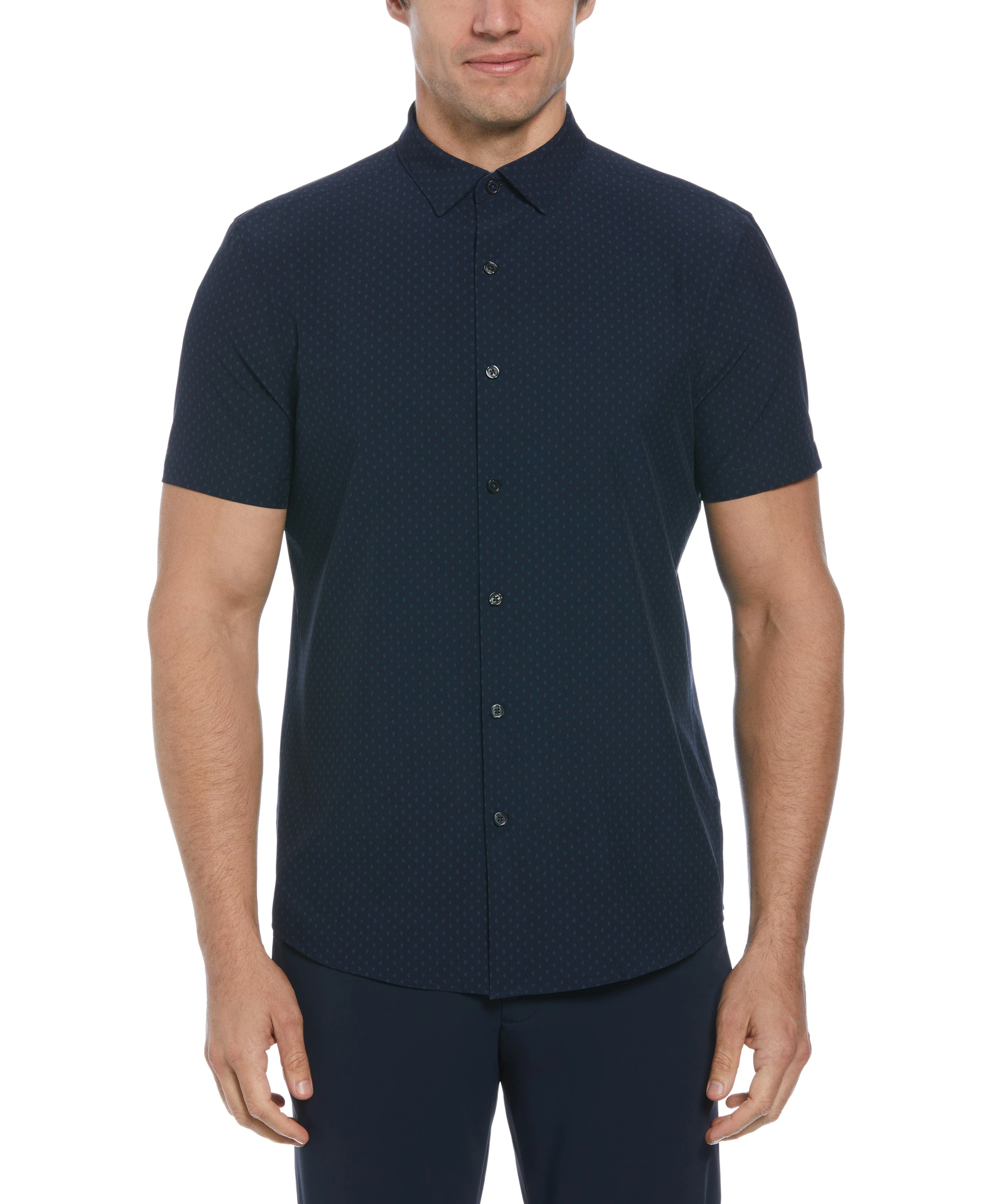 Total Stretch Geo Polka Dot Print Shirt