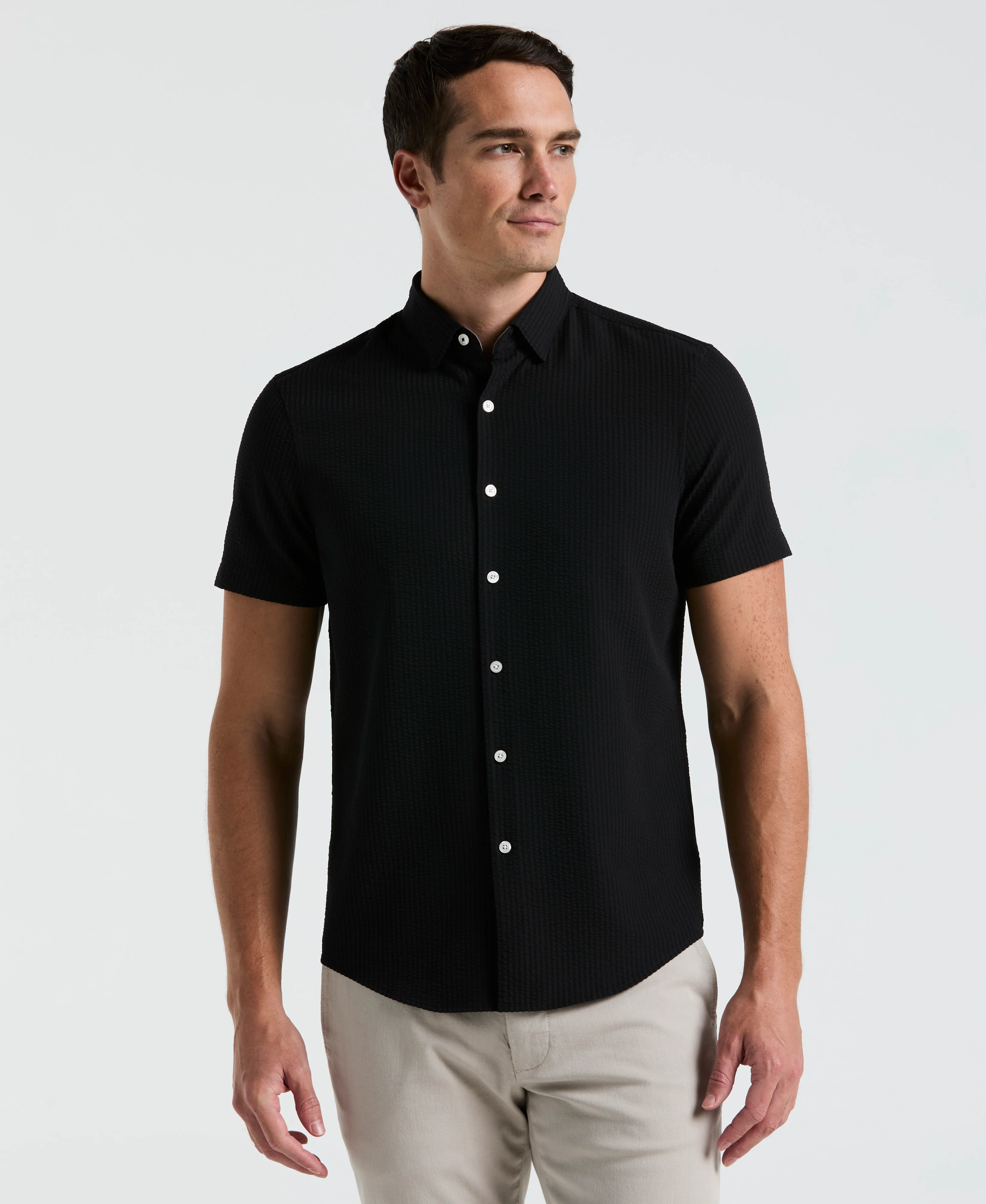 Stretch Seersucker Slim Fit Shirt