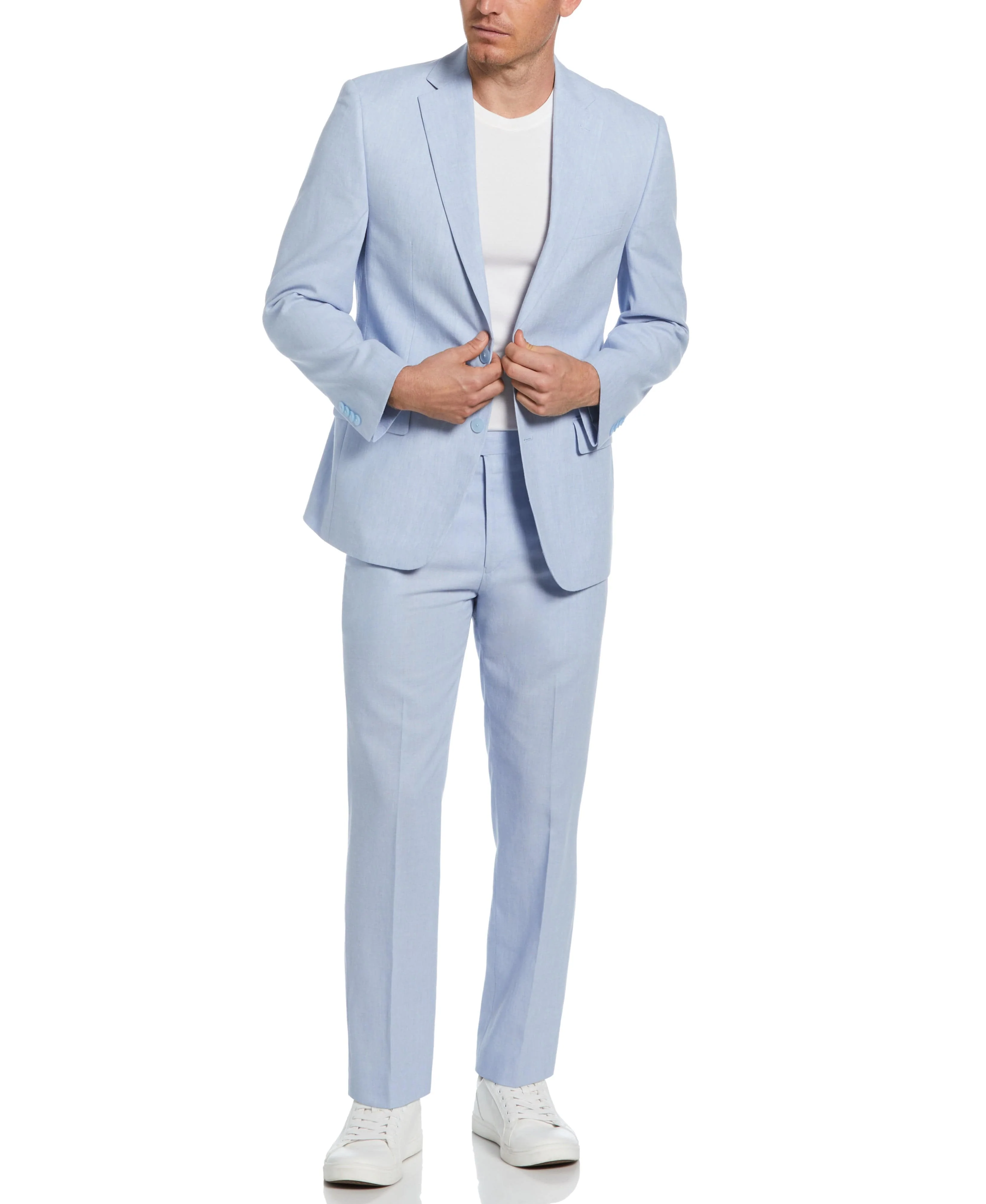 Slim Fit Linen Blend Suit Jacket