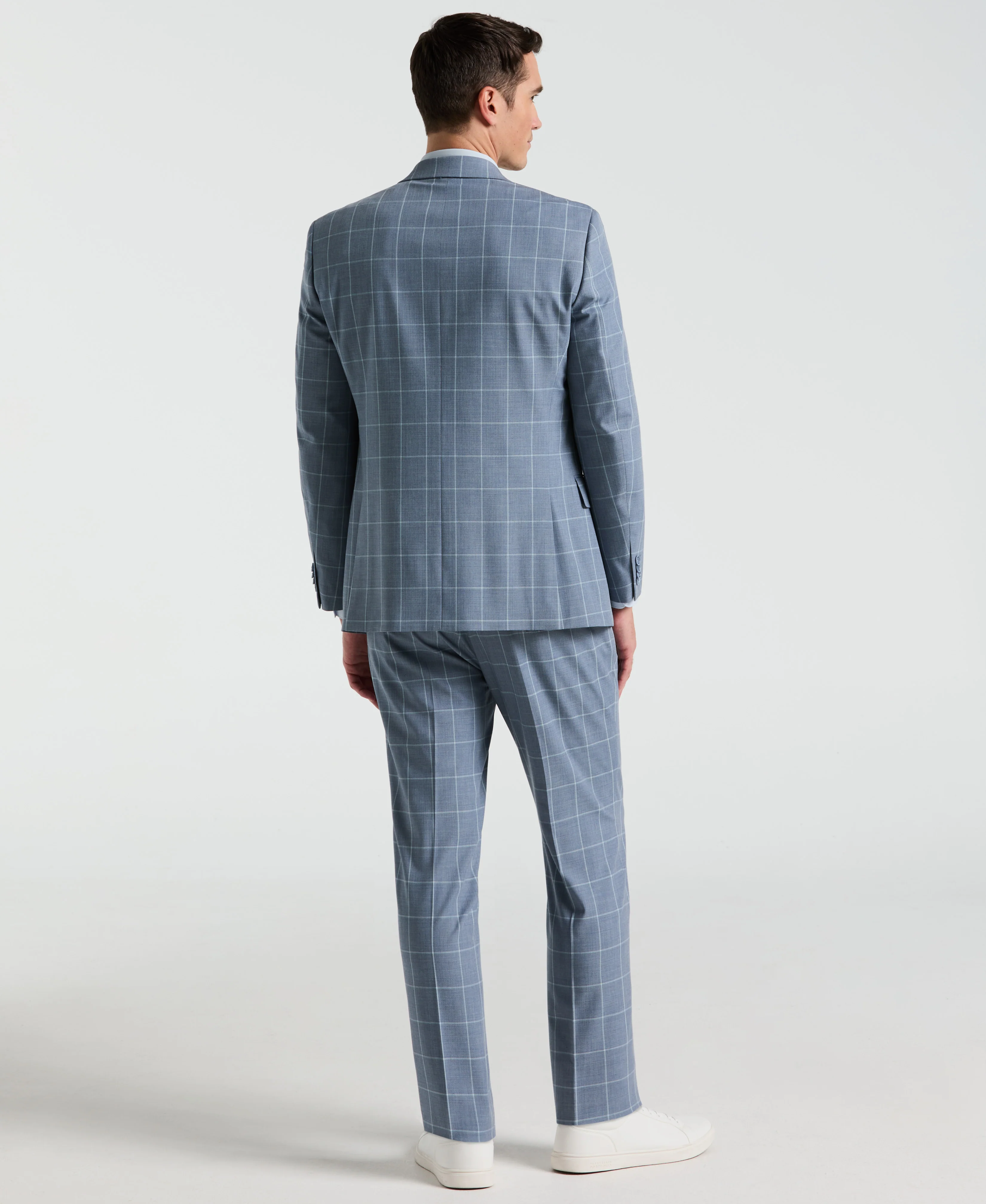 Slim Fit Windowpane Pattern Suit Pant