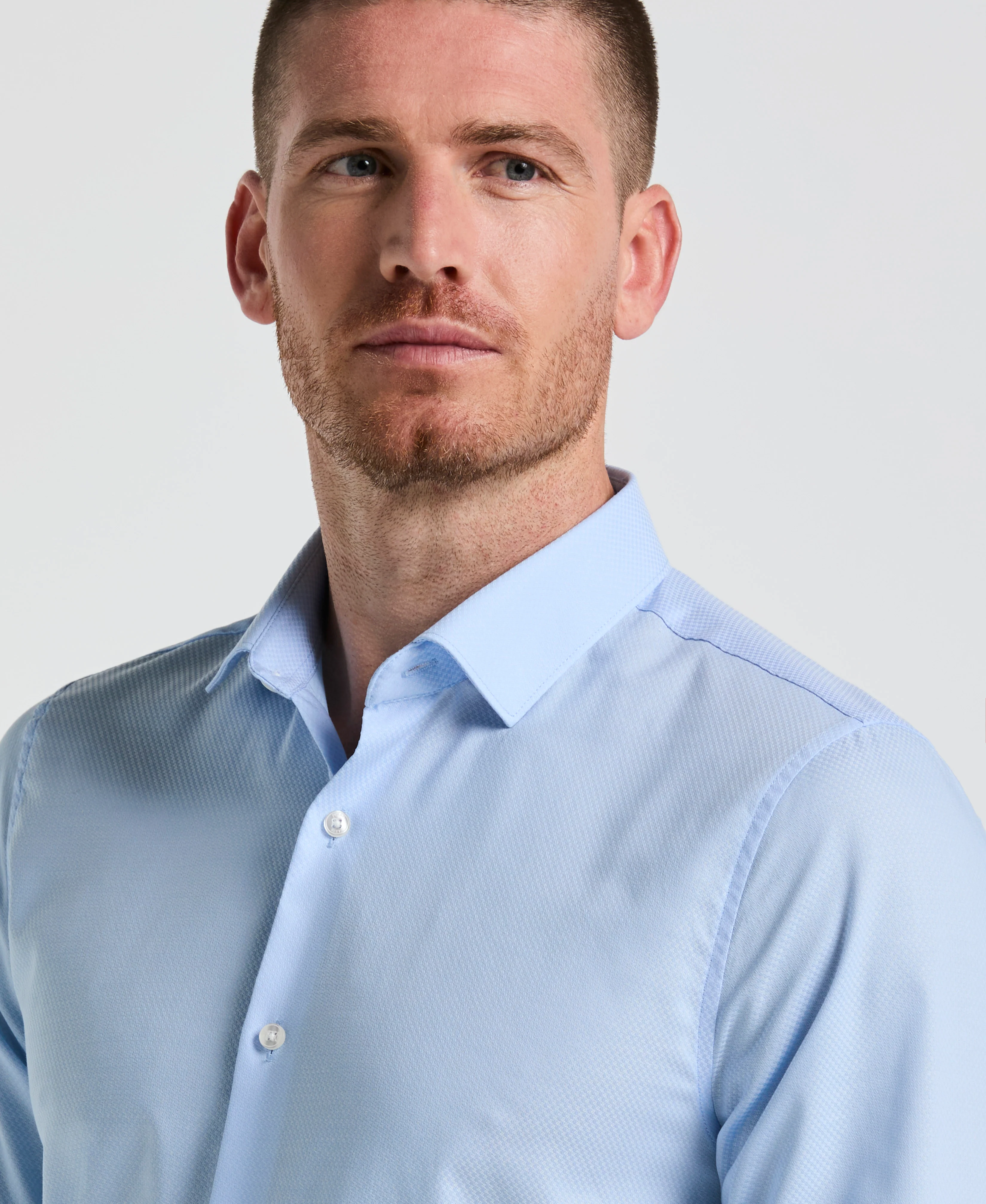 Stretch Micro Geo Print Dress Shirt