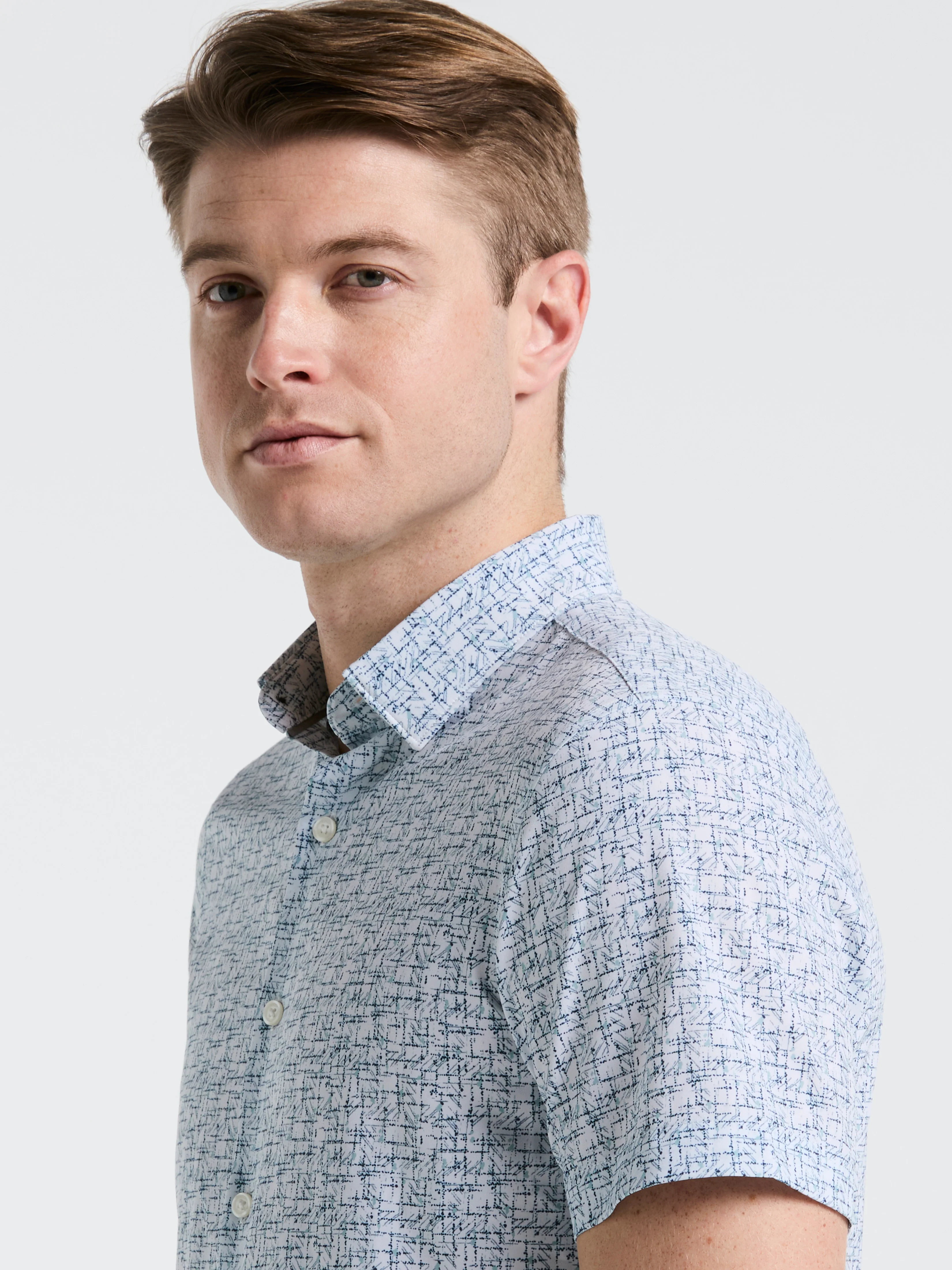 Slim Fit Textured Print Shirt