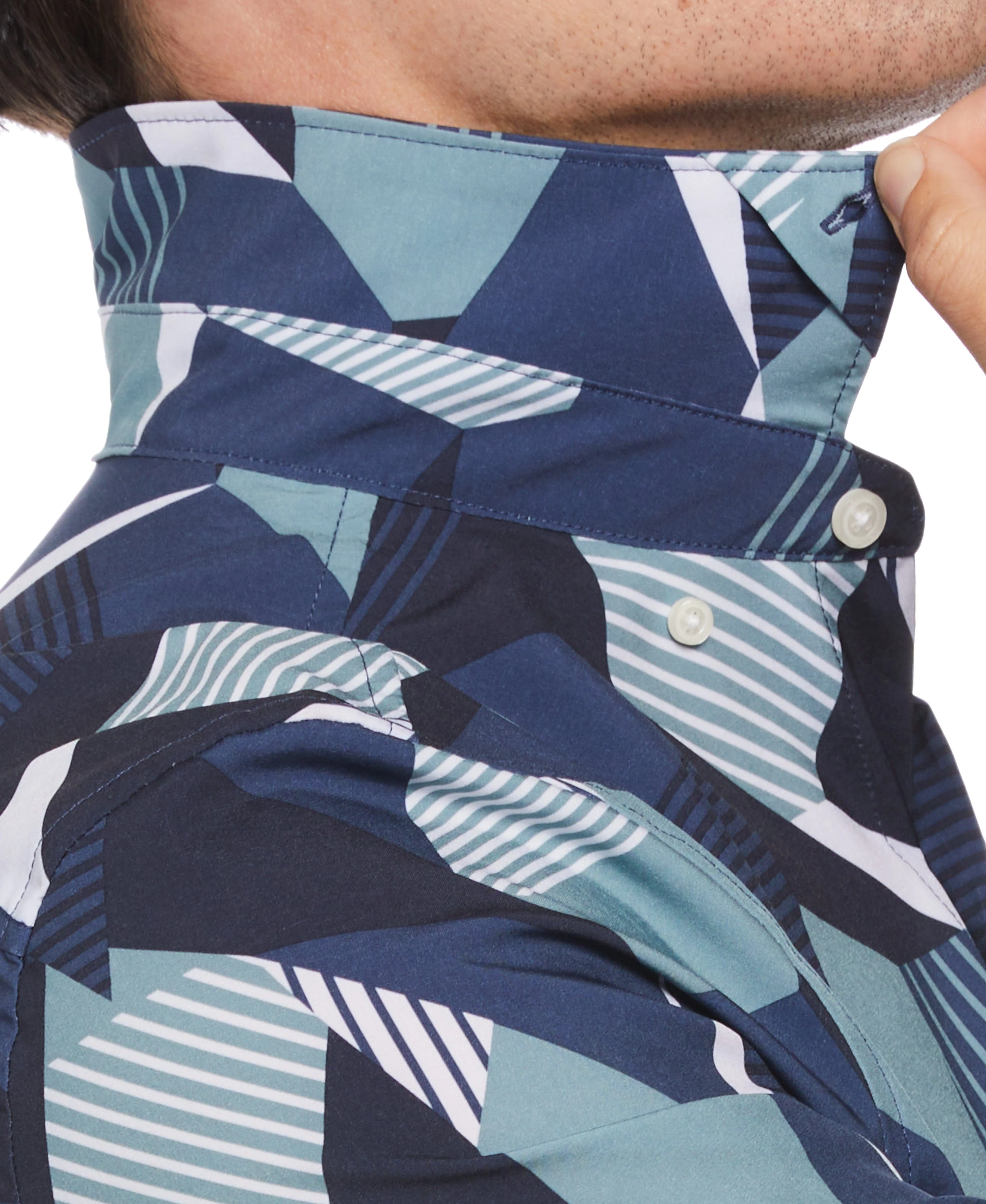 Total Stretch Exploded Geometric Print Shirt