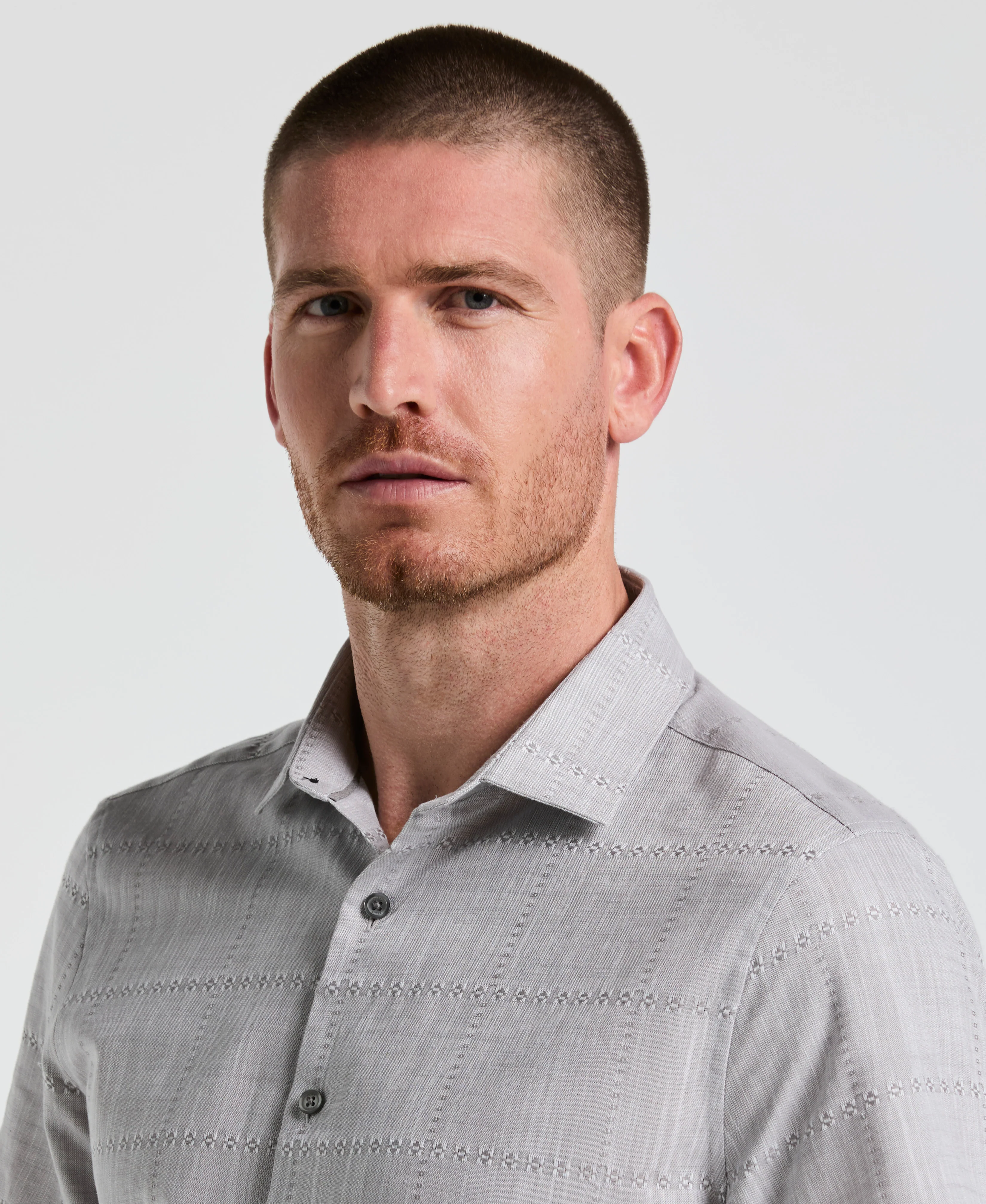 Cotton Slub Plaid Shirt