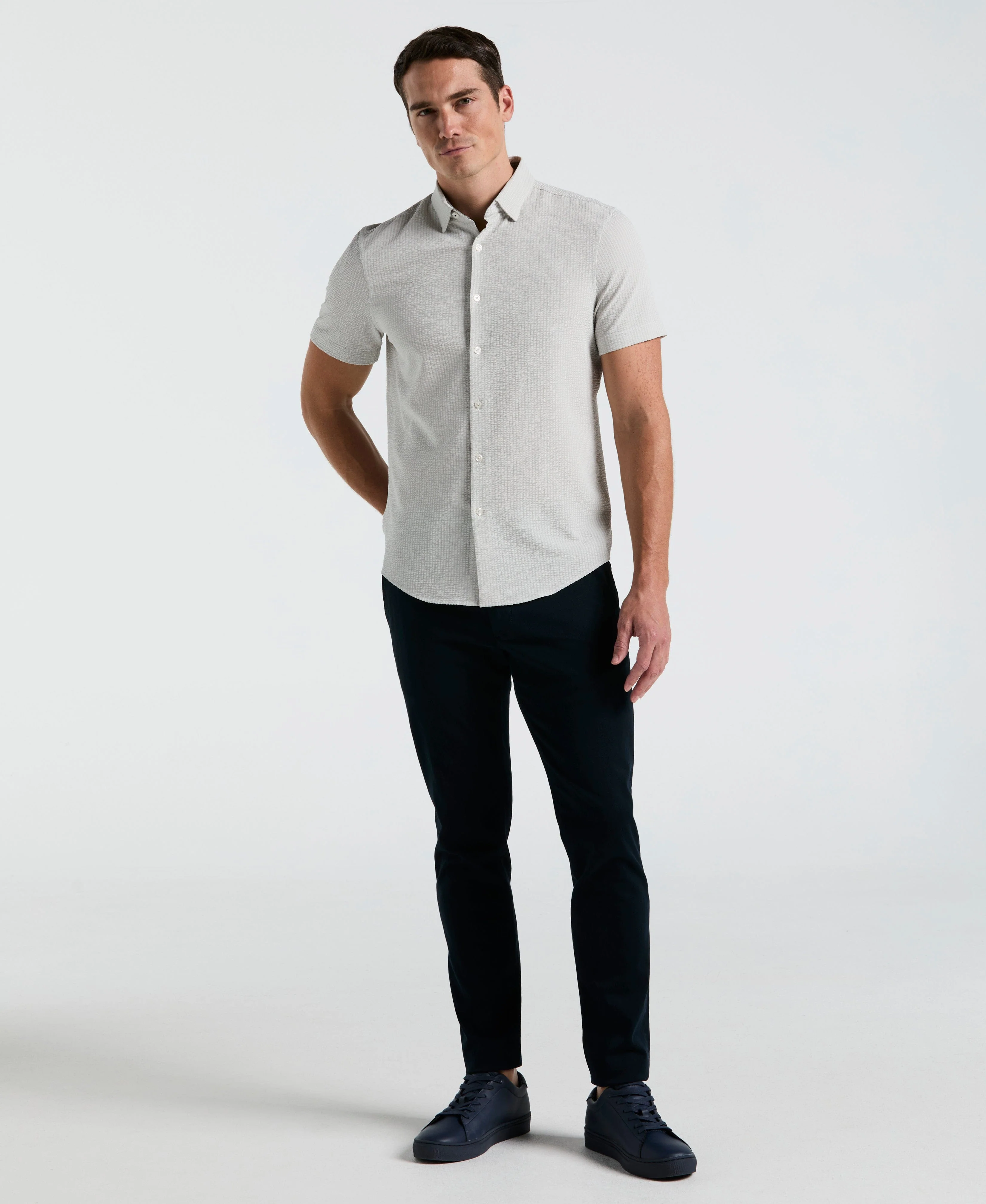 Stretch Seersucker Slim Fit Shirt