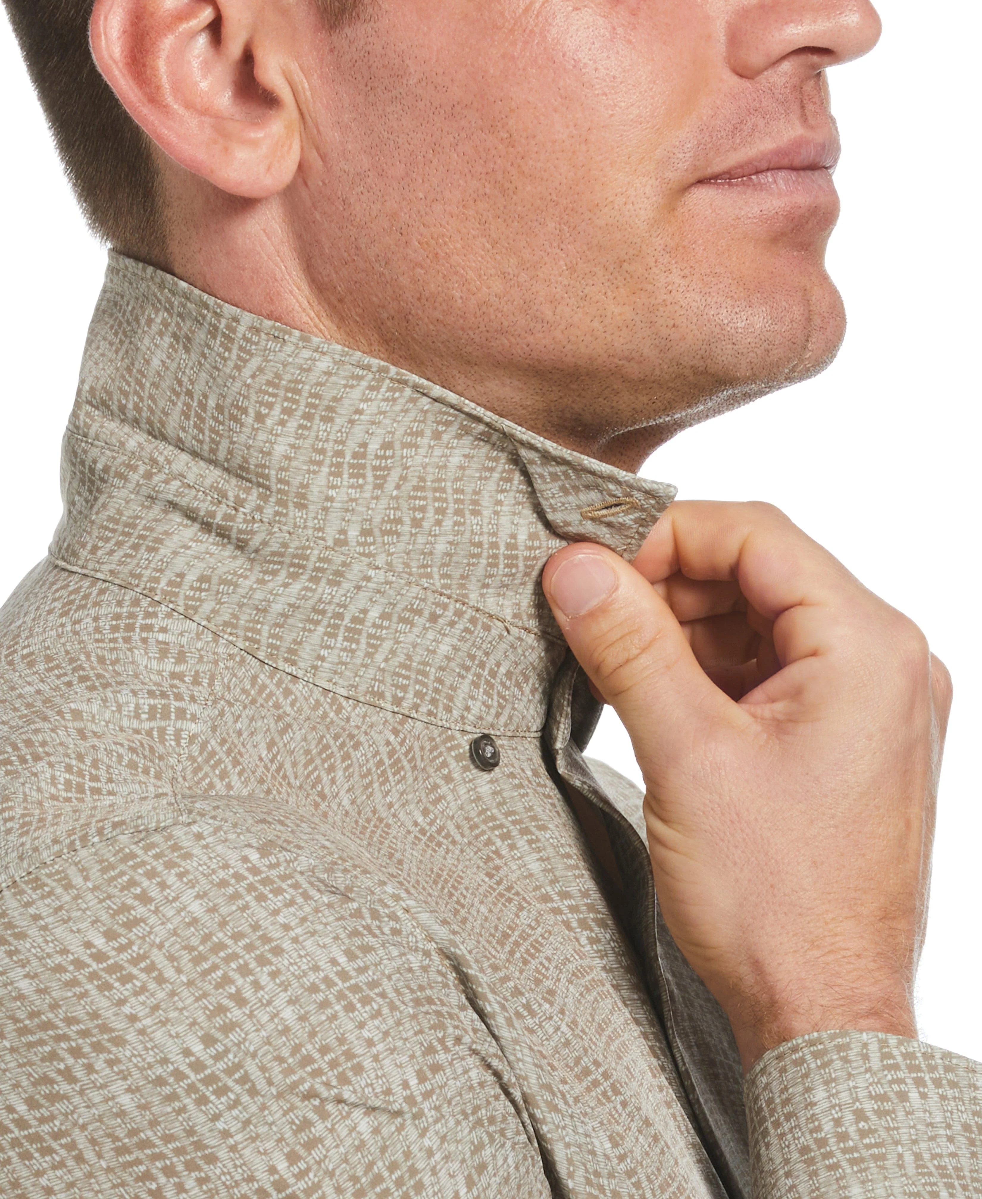 Tua X Perry Ellis Collaboration Textured Wavy Print Shirt