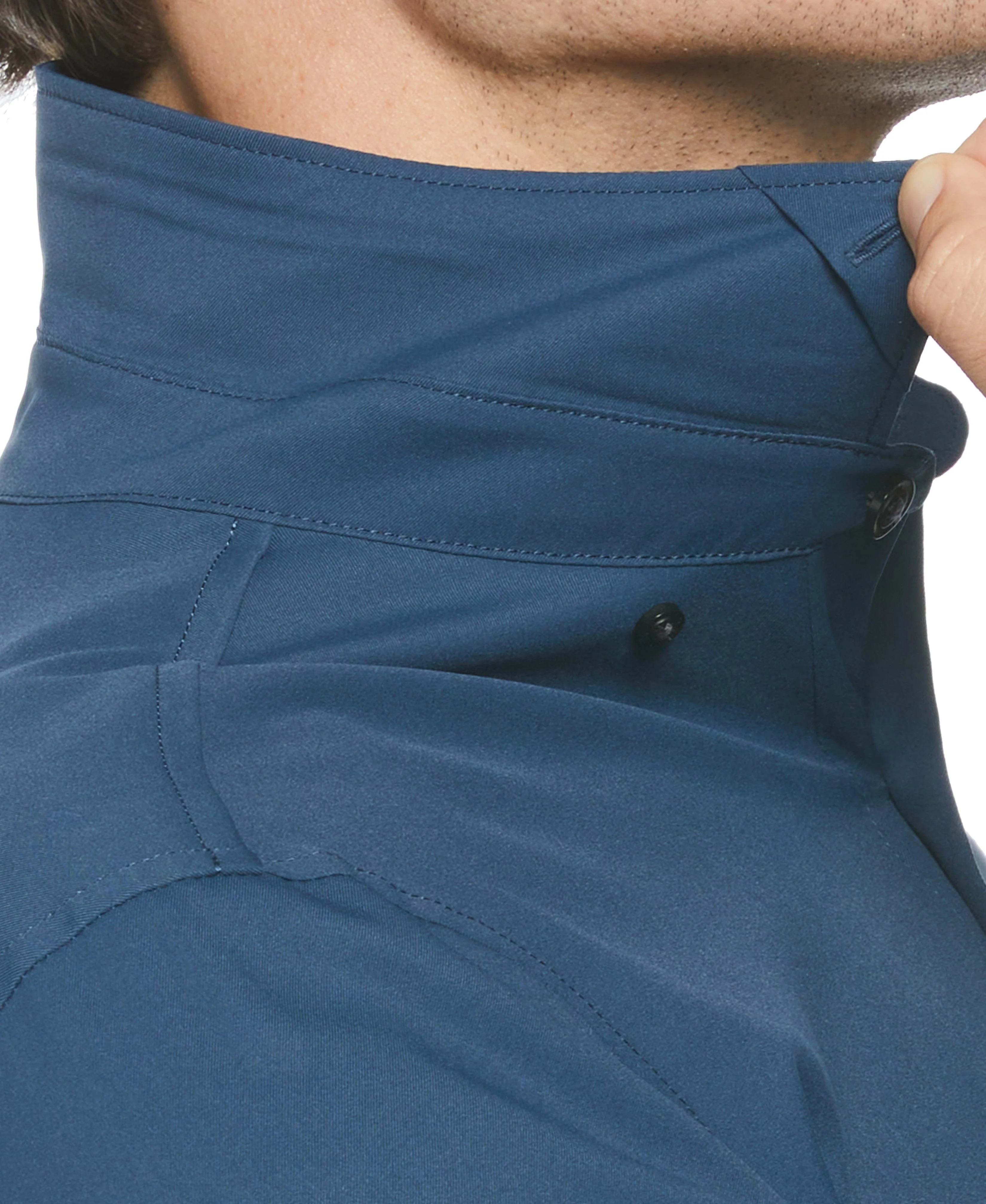 Slim Fit Untucked Total Stretch Solid Shirt - Blue