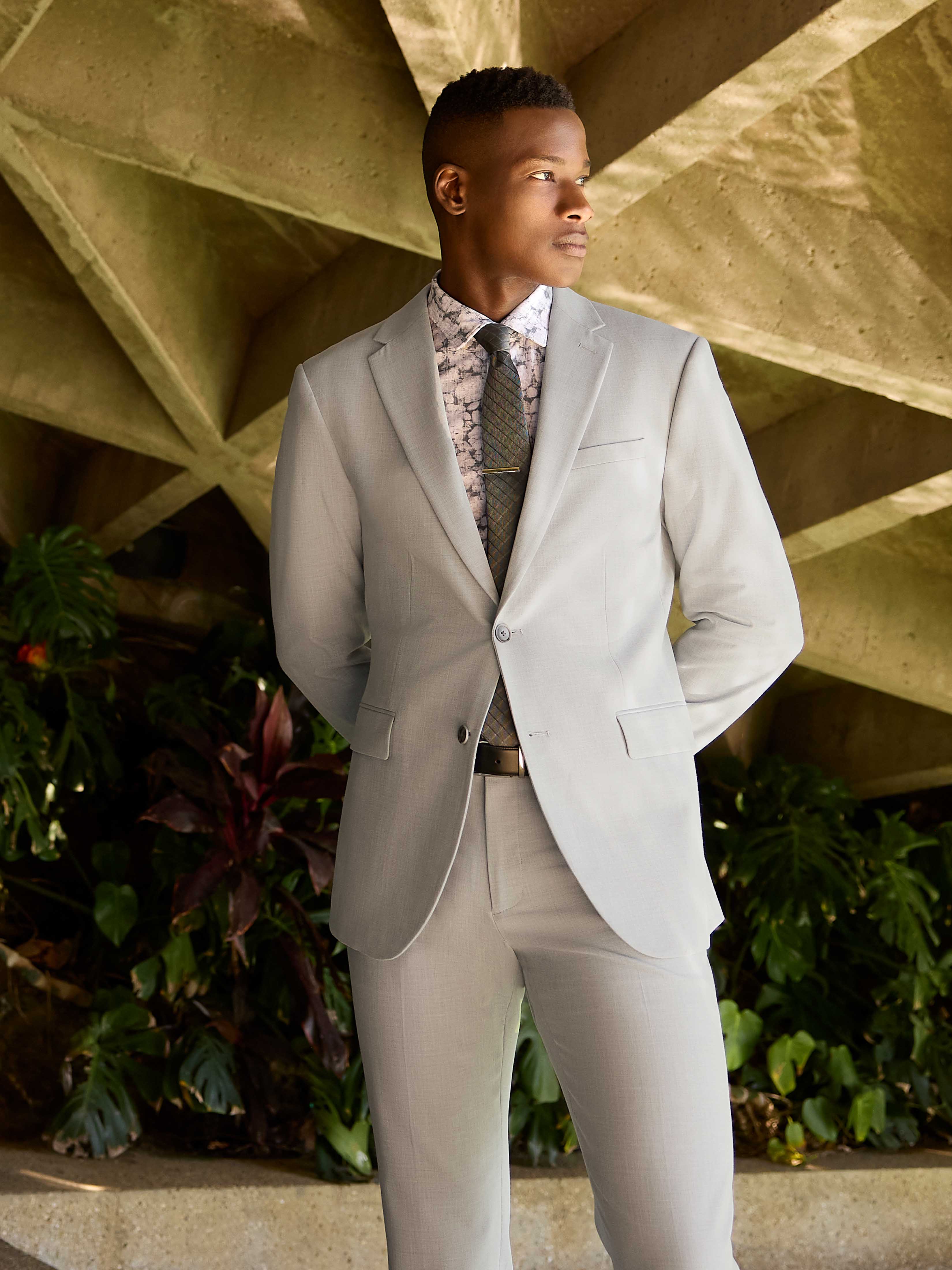 Total Stretch Slim Fit Abstract Floral Print Shirt