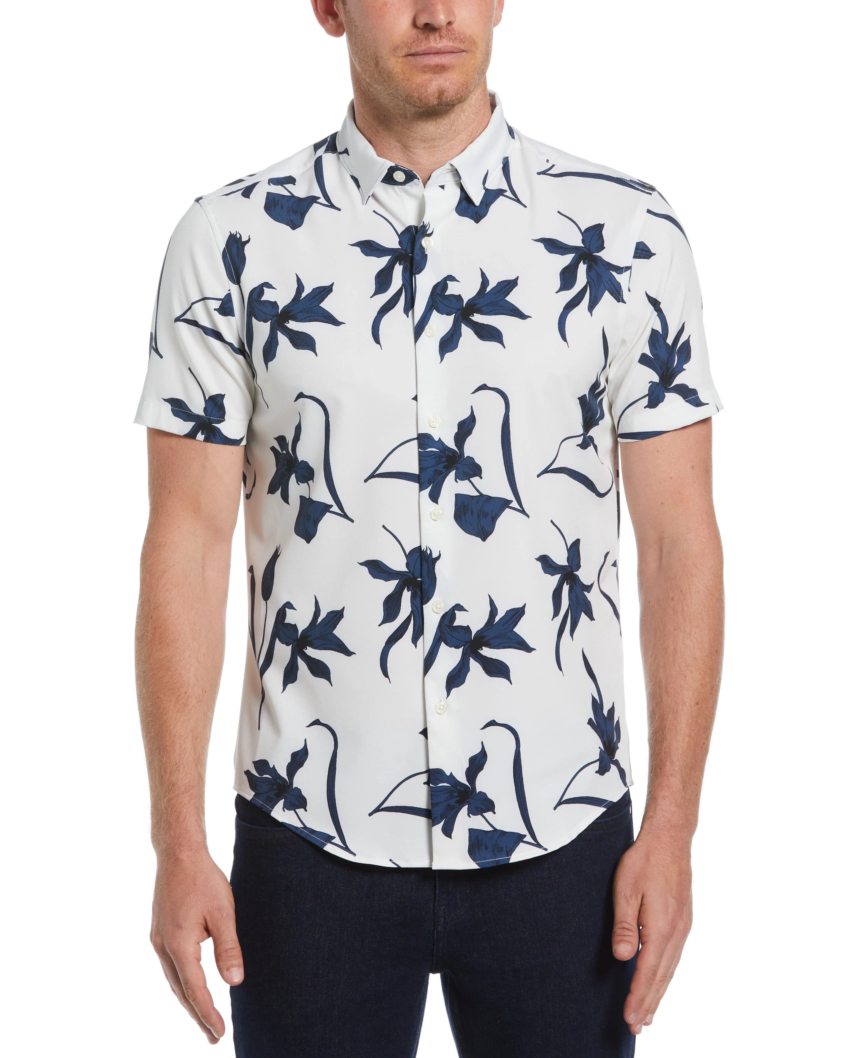 Total Stretch Slim Fit Floral Print Shirt