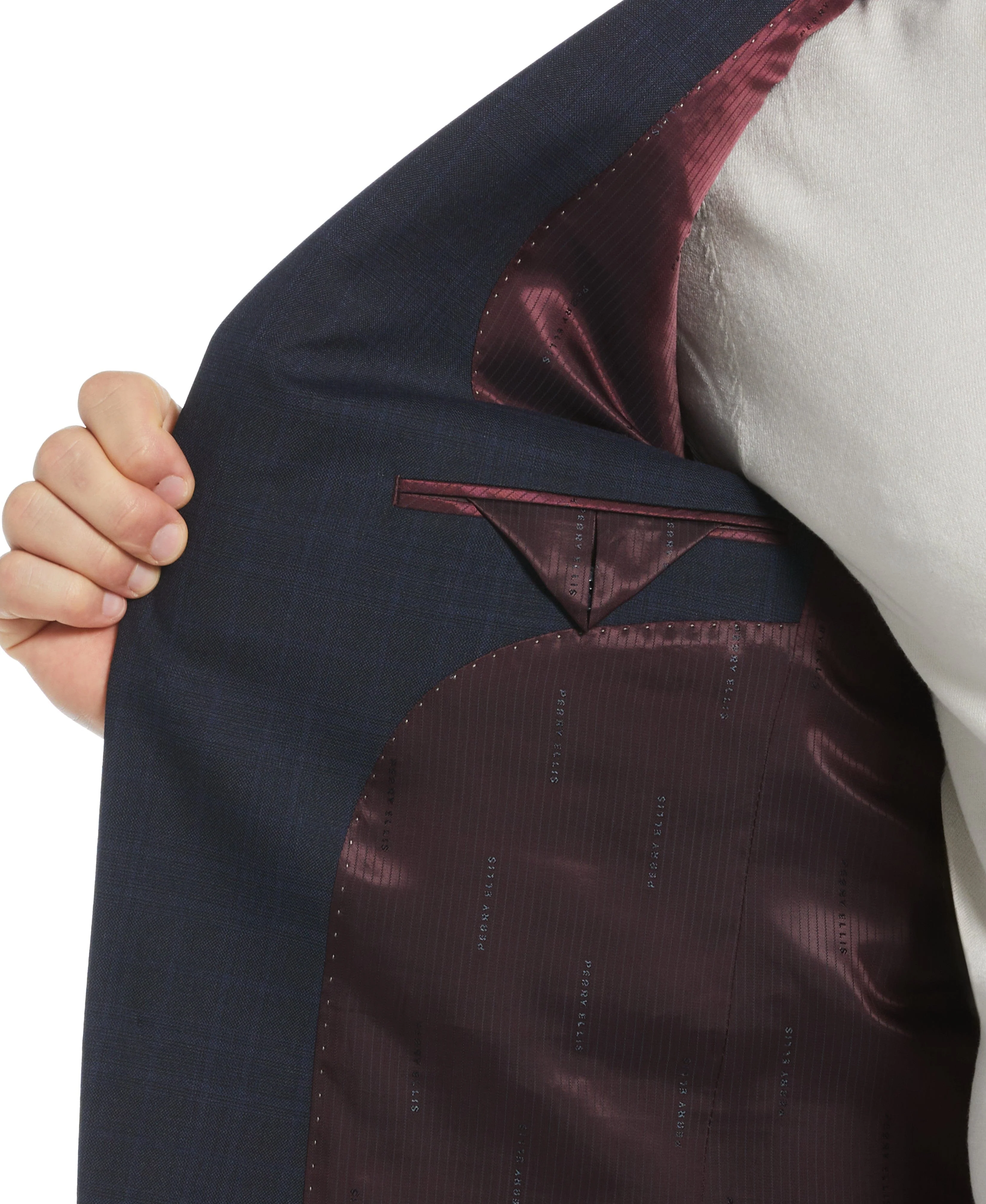 Skinny Fit Plaid Notch Lapel Suit Jacket