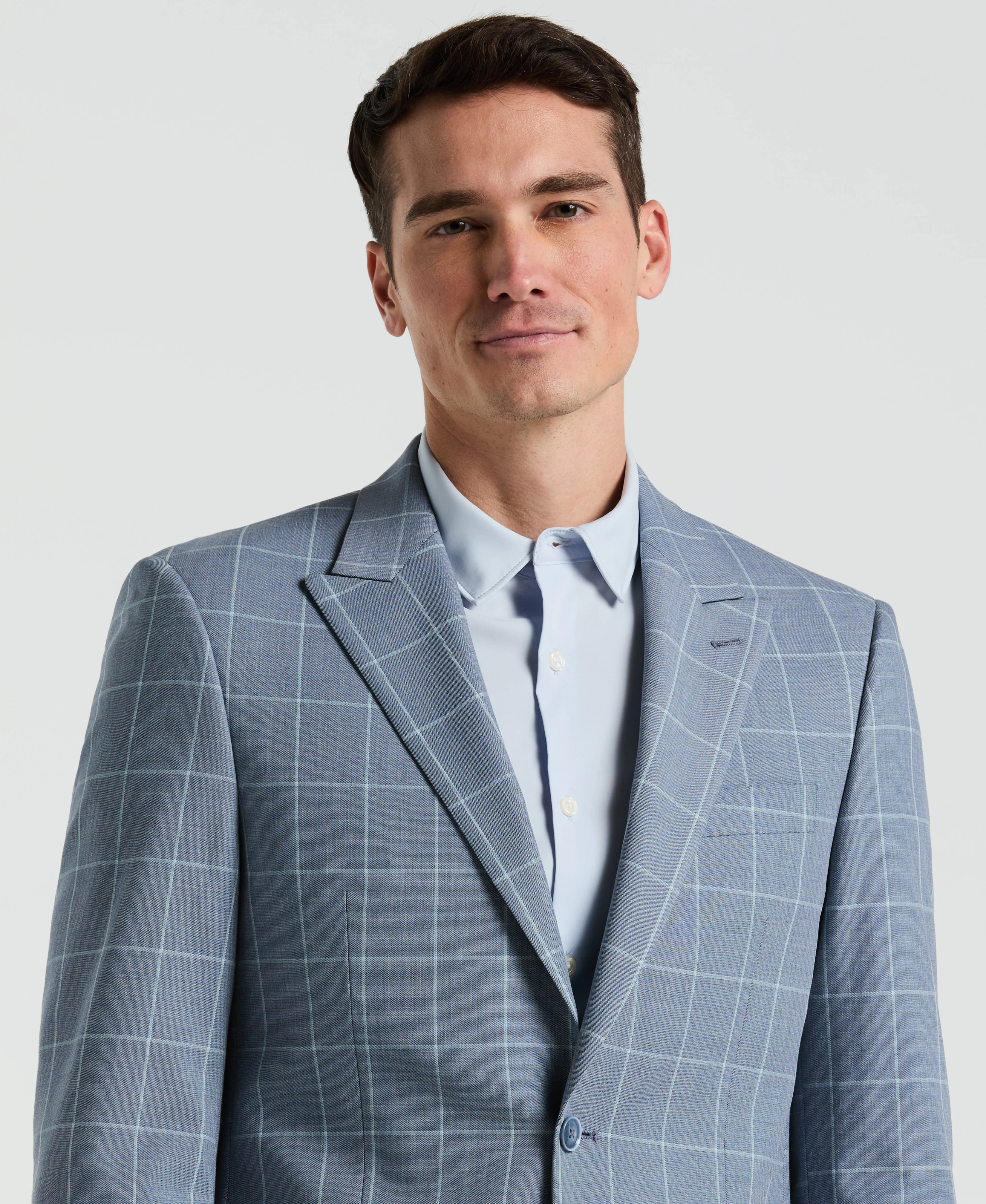 Slim Fit Windowpane Pattern Suit Jacket