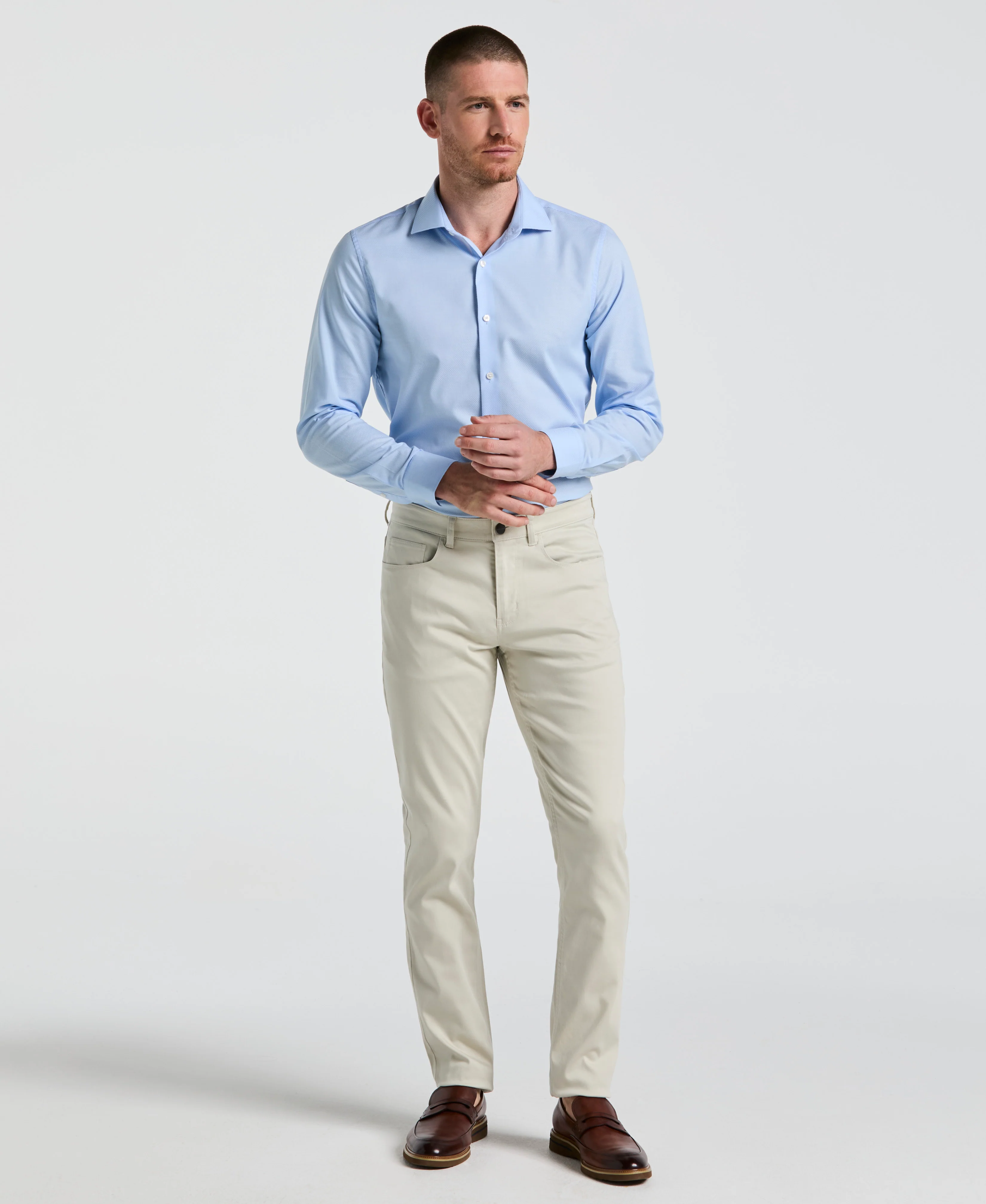 Stretch Micro Geo Print Dress Shirt