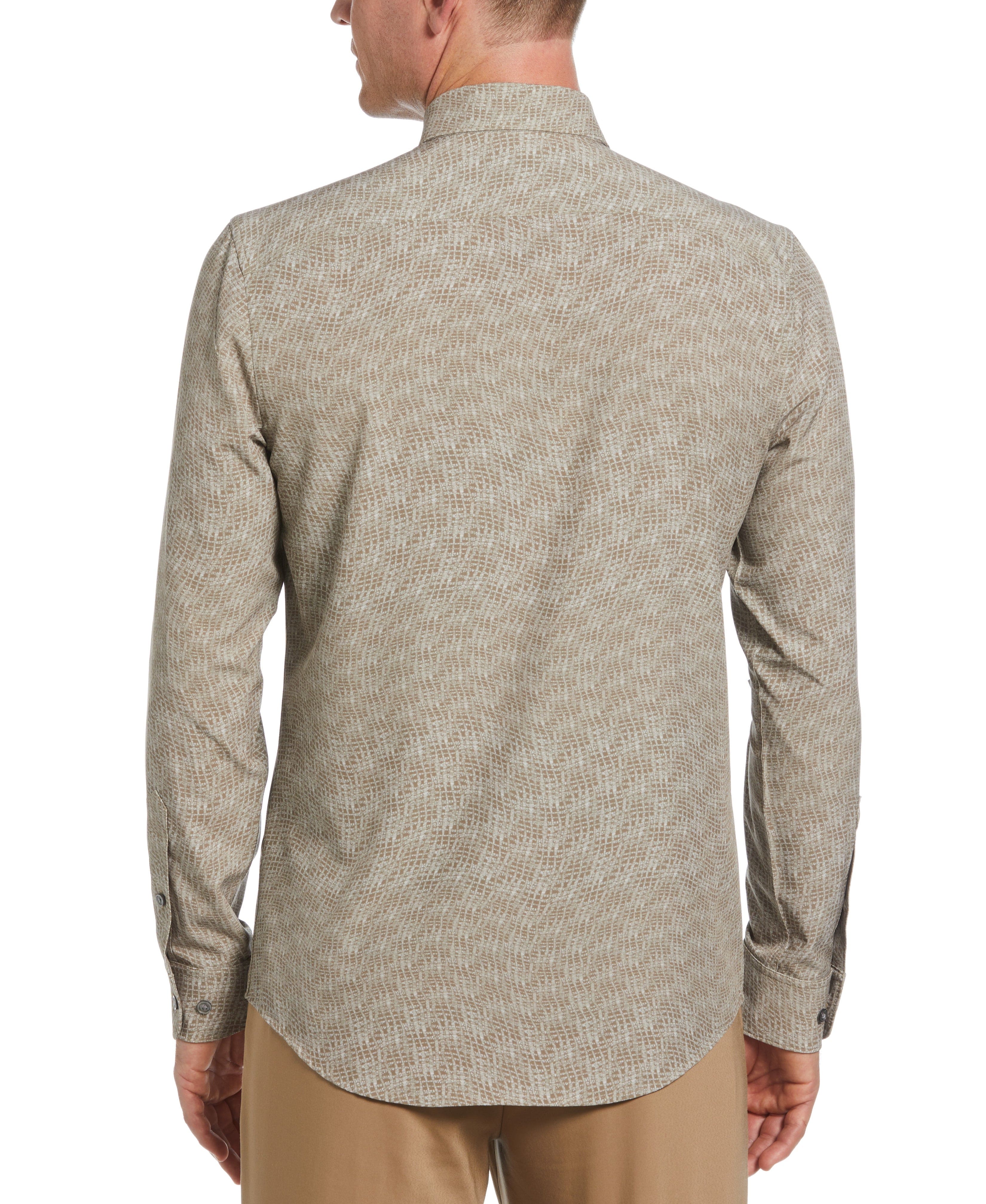 Tua X Perry Ellis Collaboration Textured Wavy Print Shirt