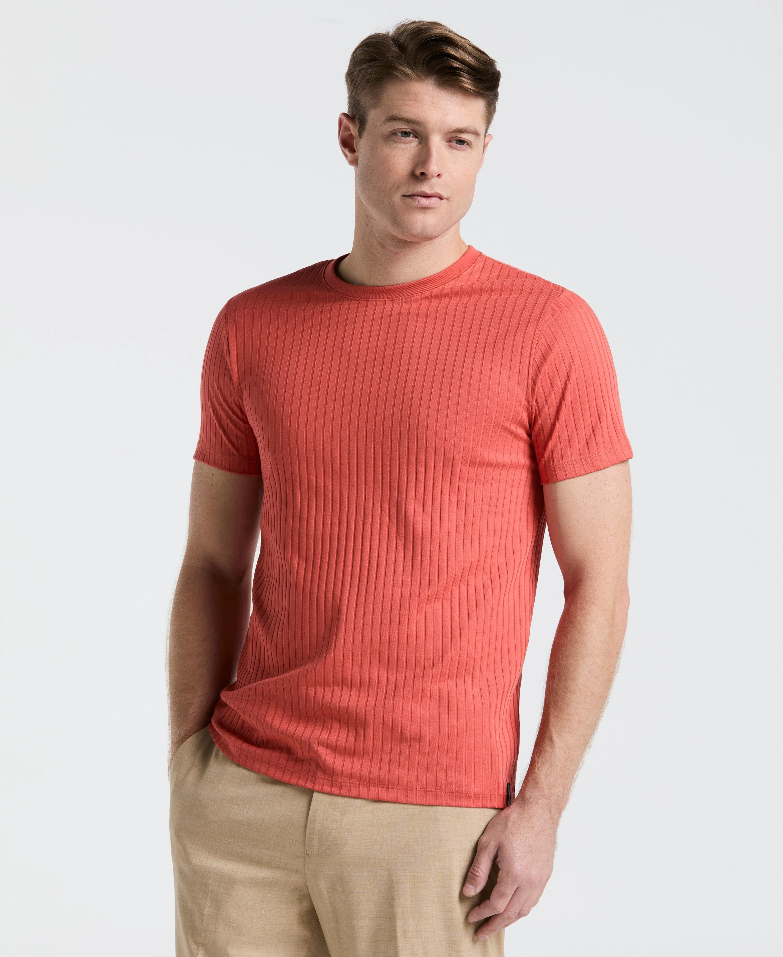 Ribbed Crew Neck Tee