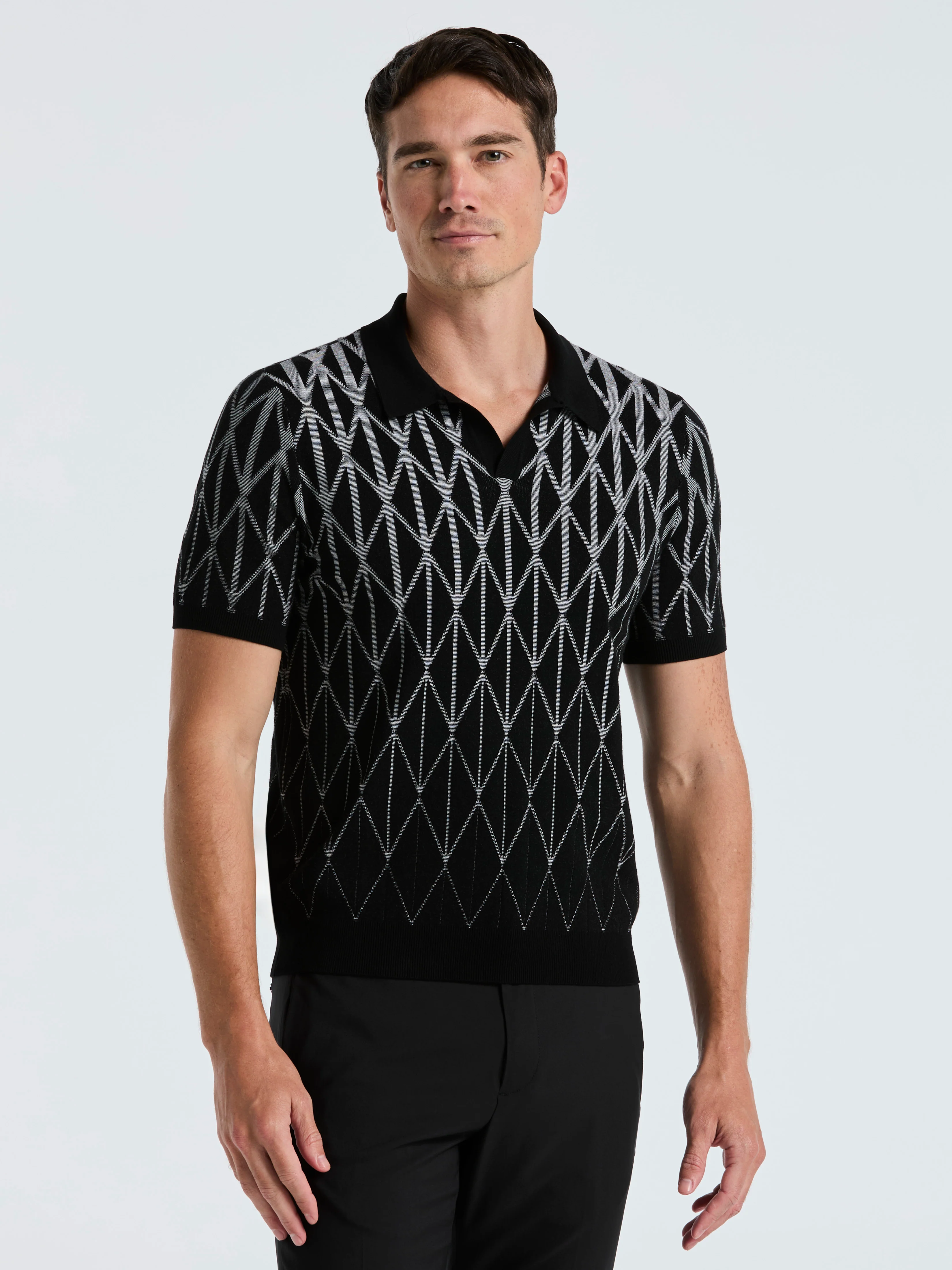 Ombre Pattern Polo Sweater