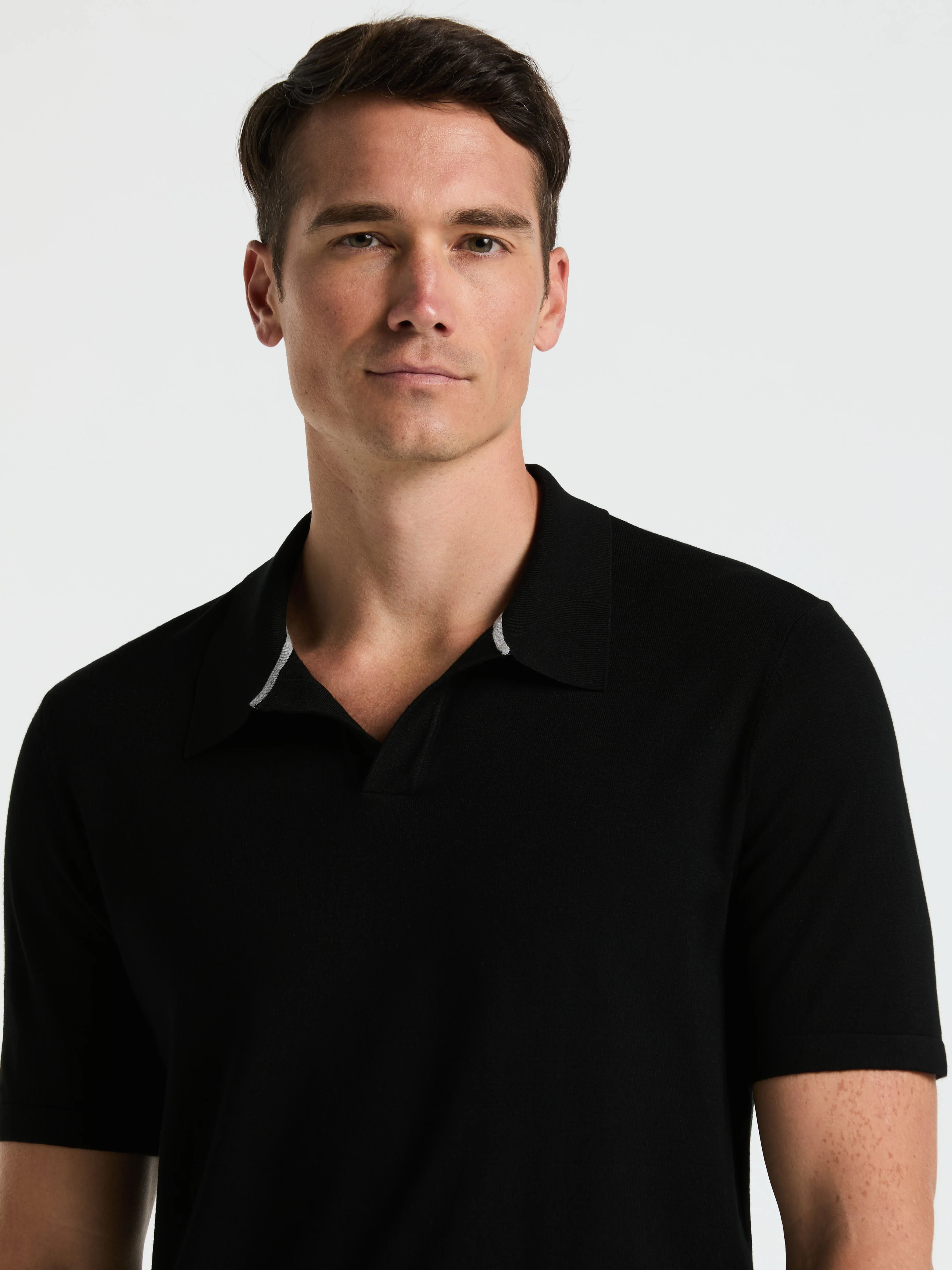 Tech Knit Open Polo Sweater