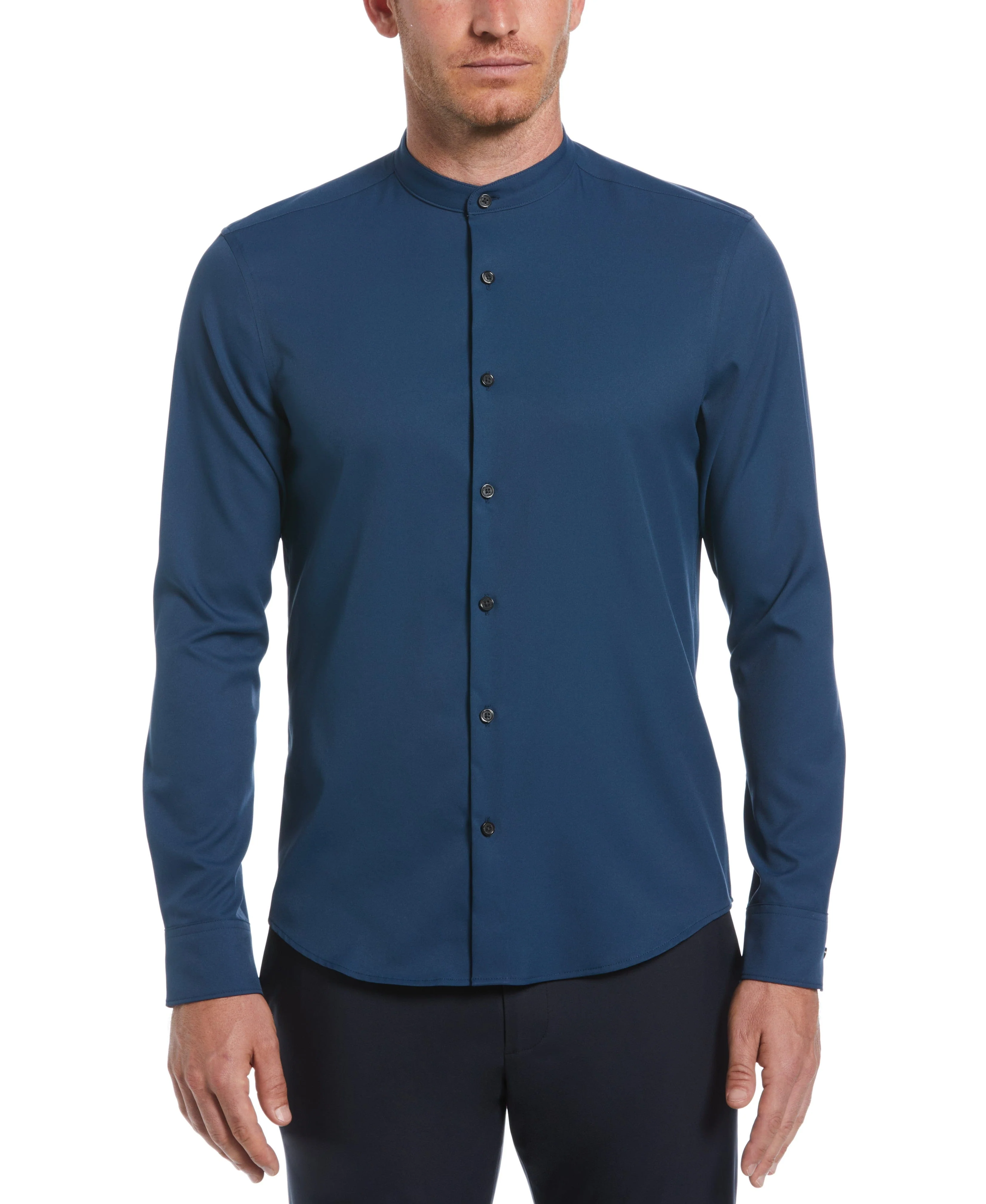 Untucked Total Stretch Slim Fit Banded Collar Shirt
