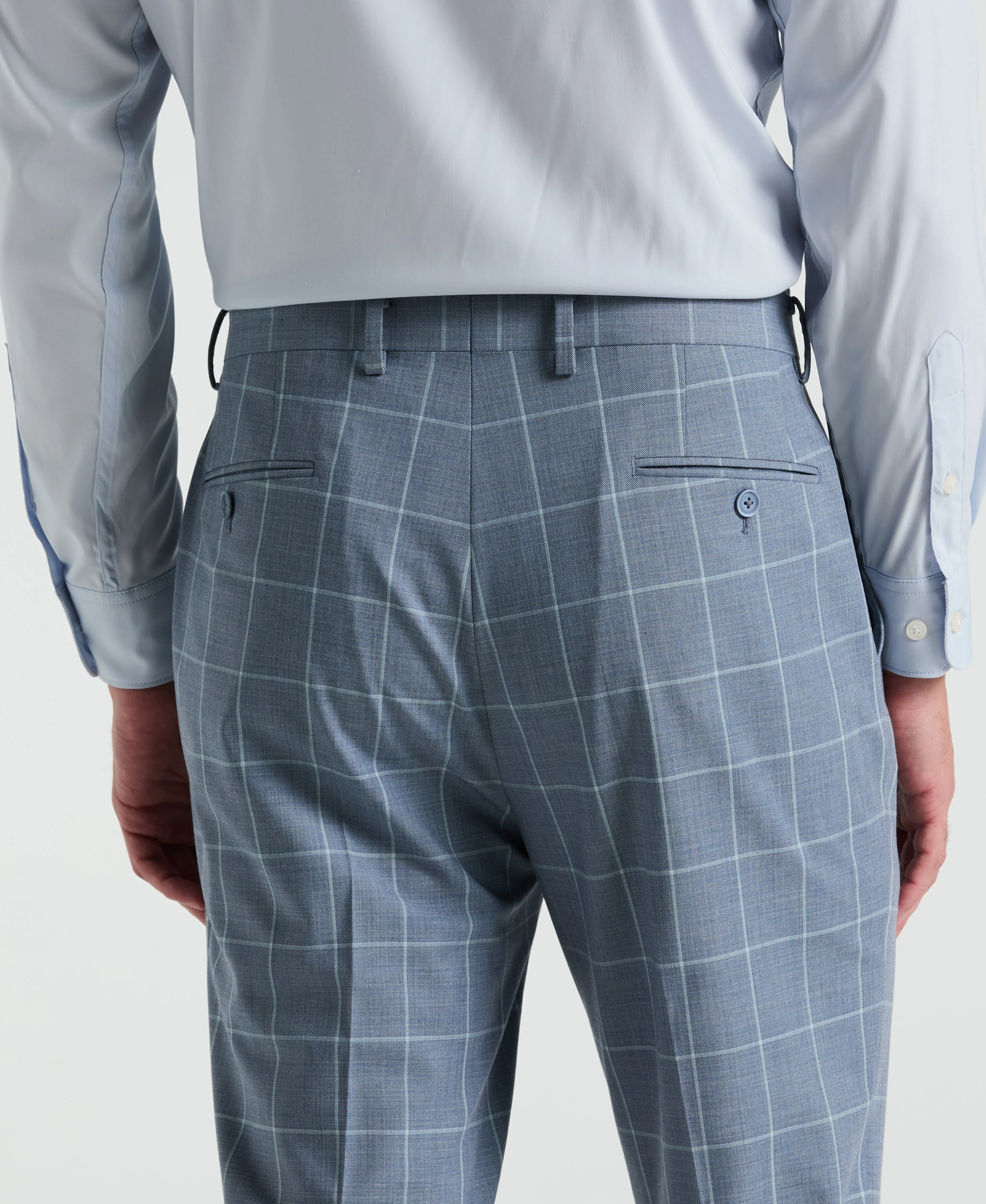 Slim Fit Windowpane Pattern Suit Pant