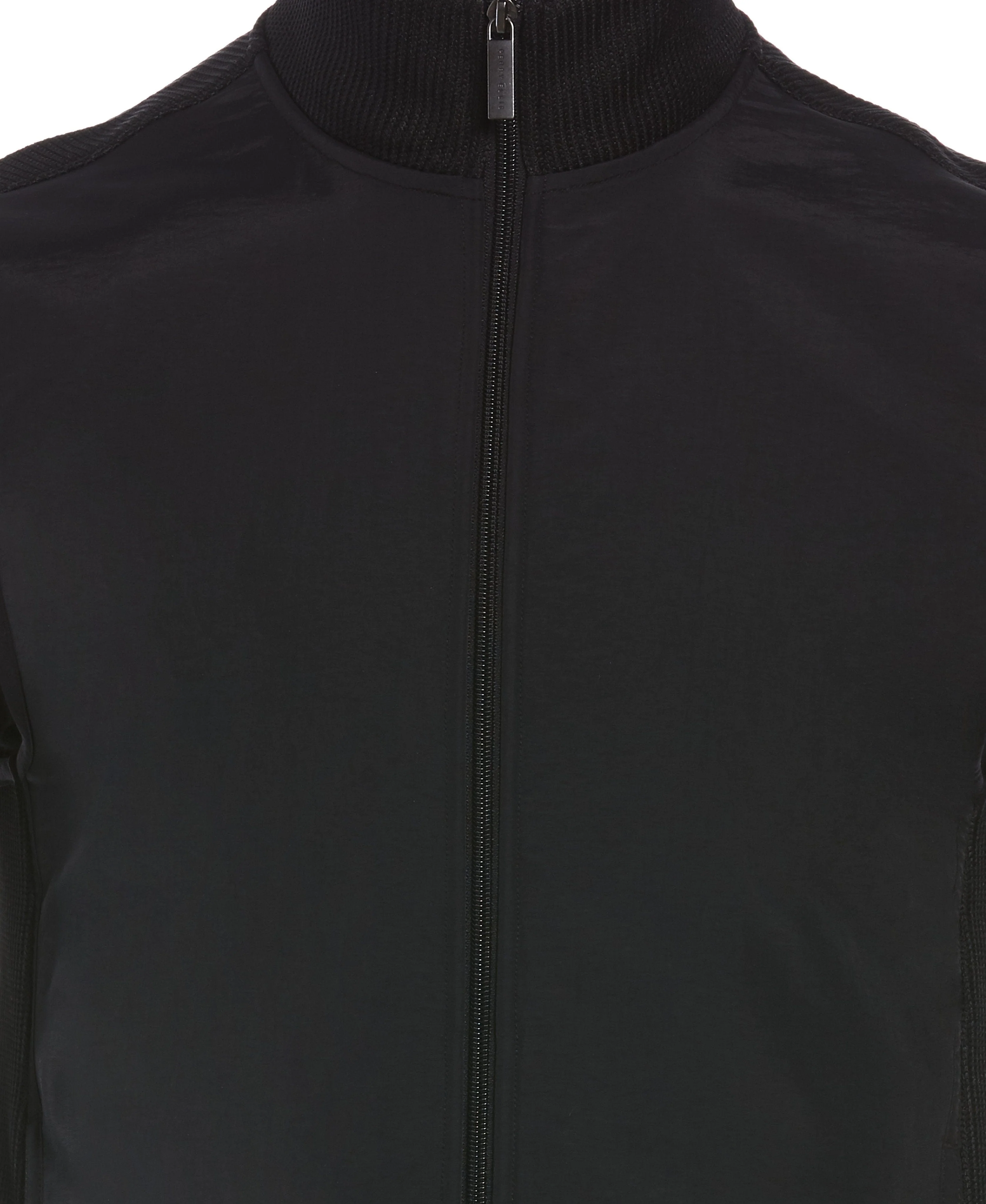 Solid Stretch Full-Zip Fleece Vest - Black