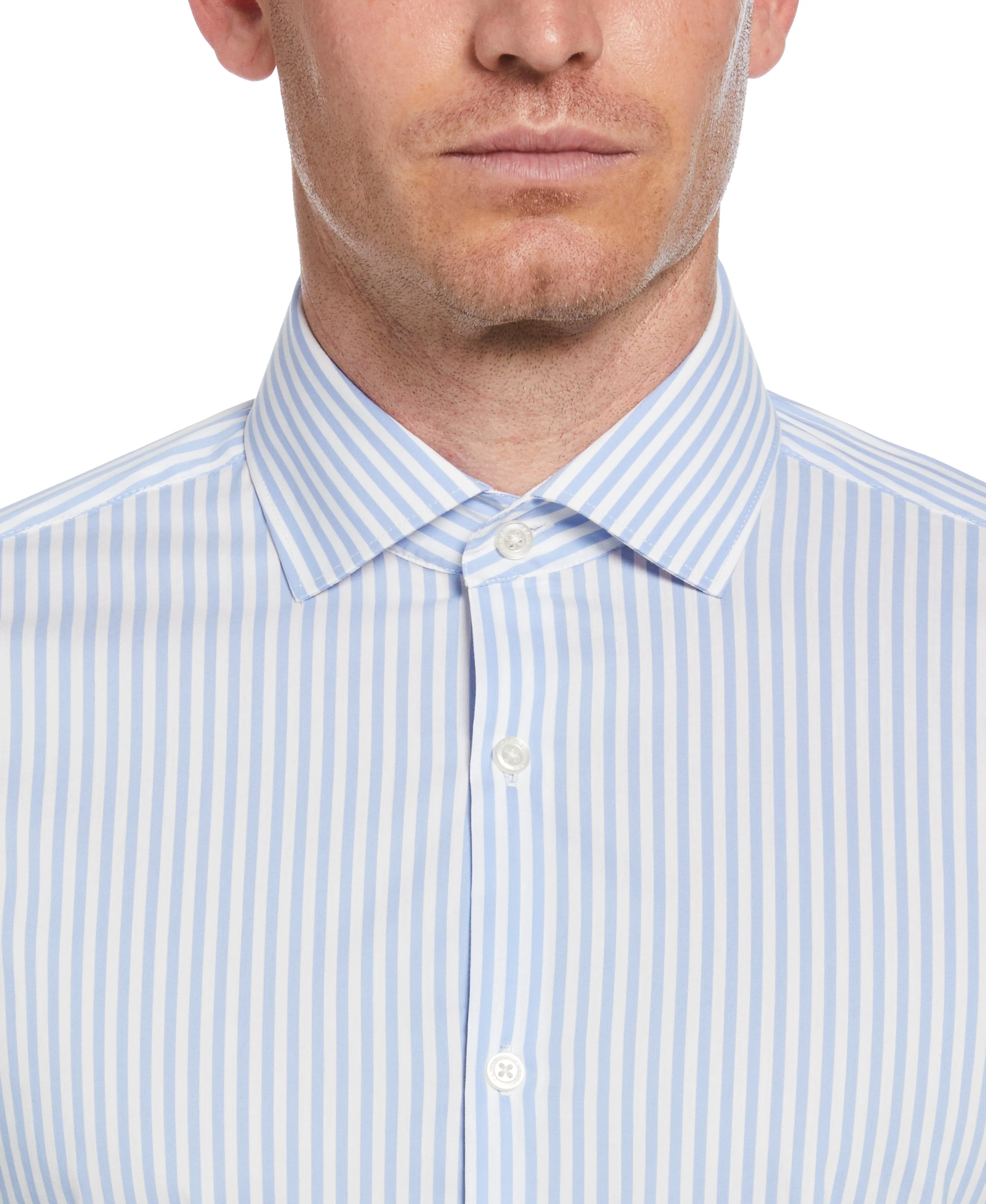 Slim Fit Striped Print Dress Shirt