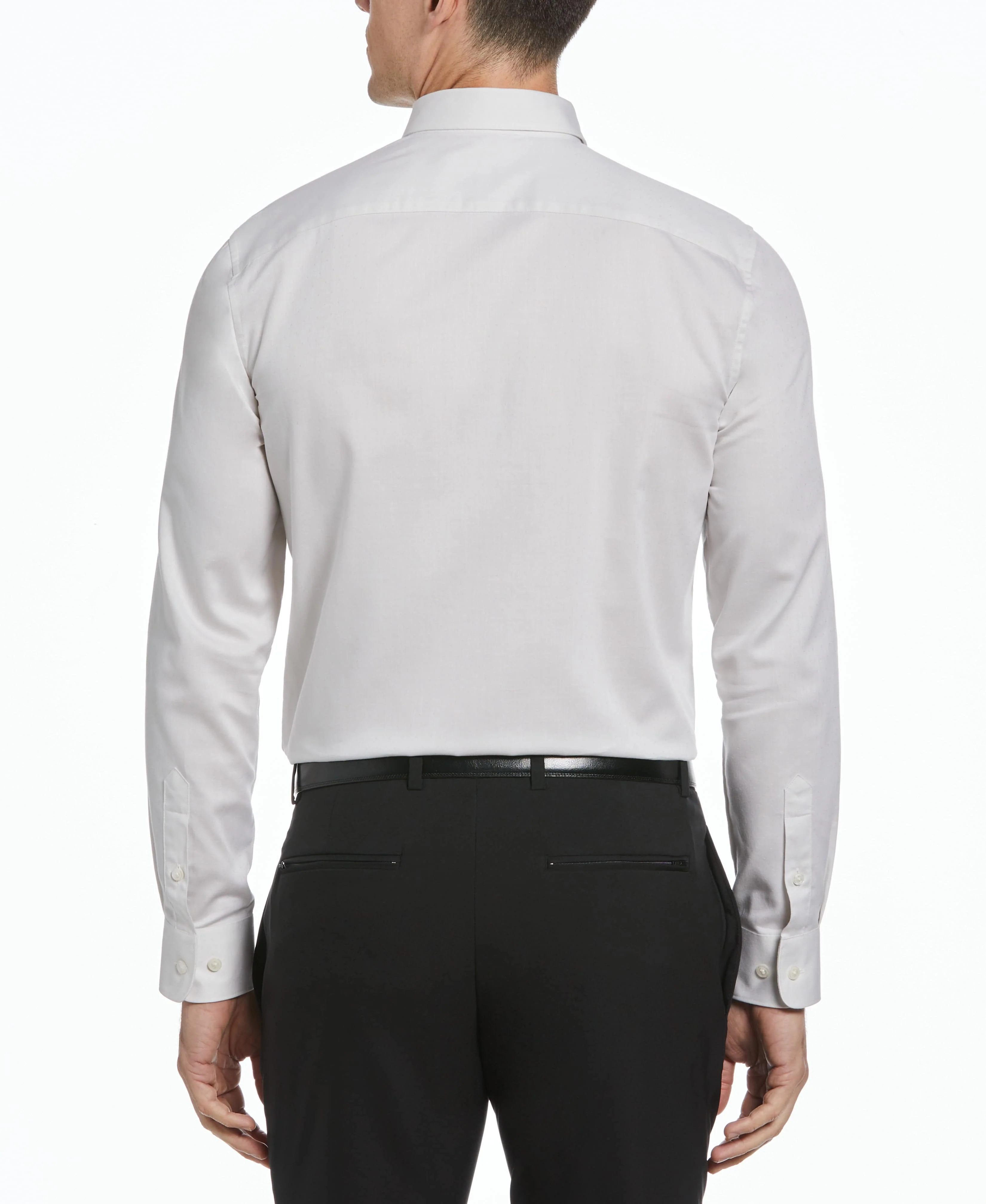 Slim Fit Dobby Polka Dot Print Dress Shirt