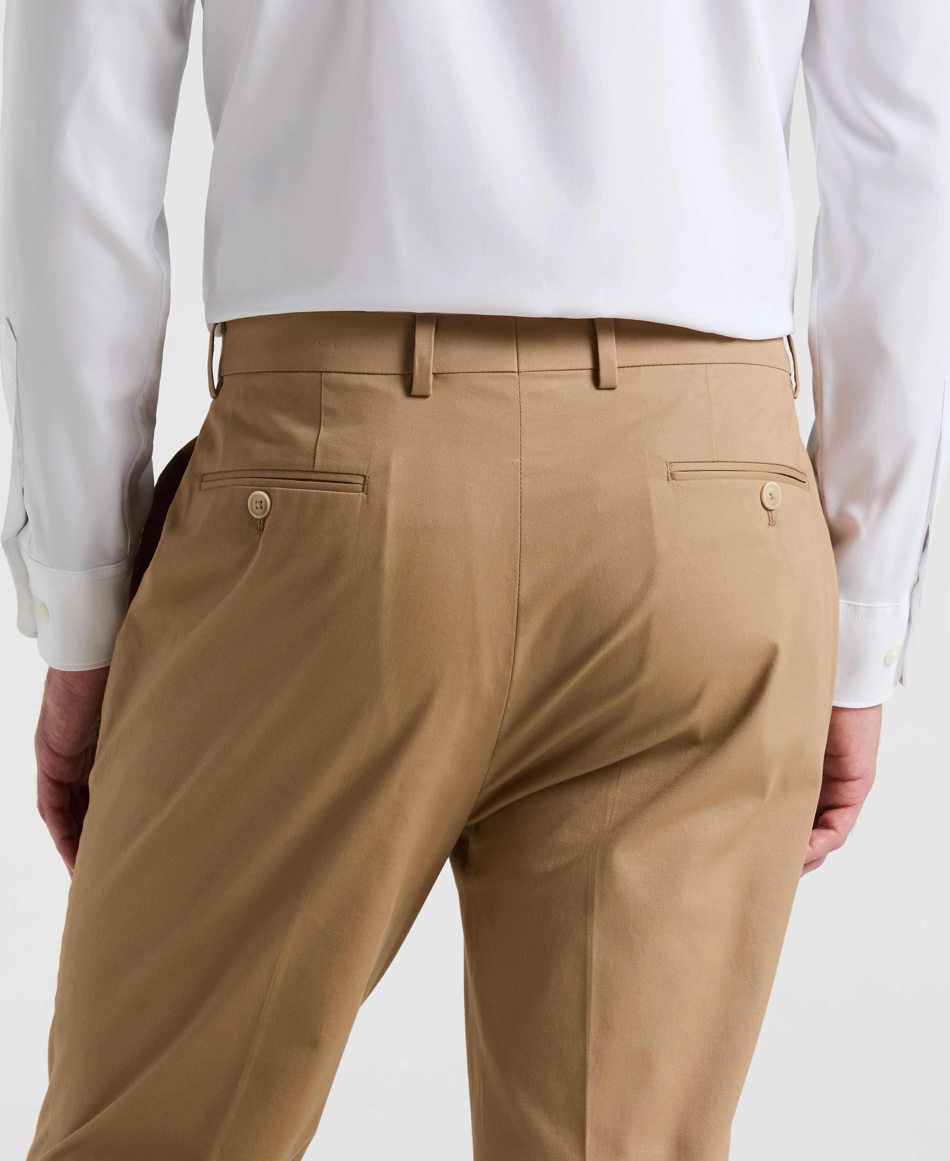 Slim Fit Solid Cotton Blend Suit Pant