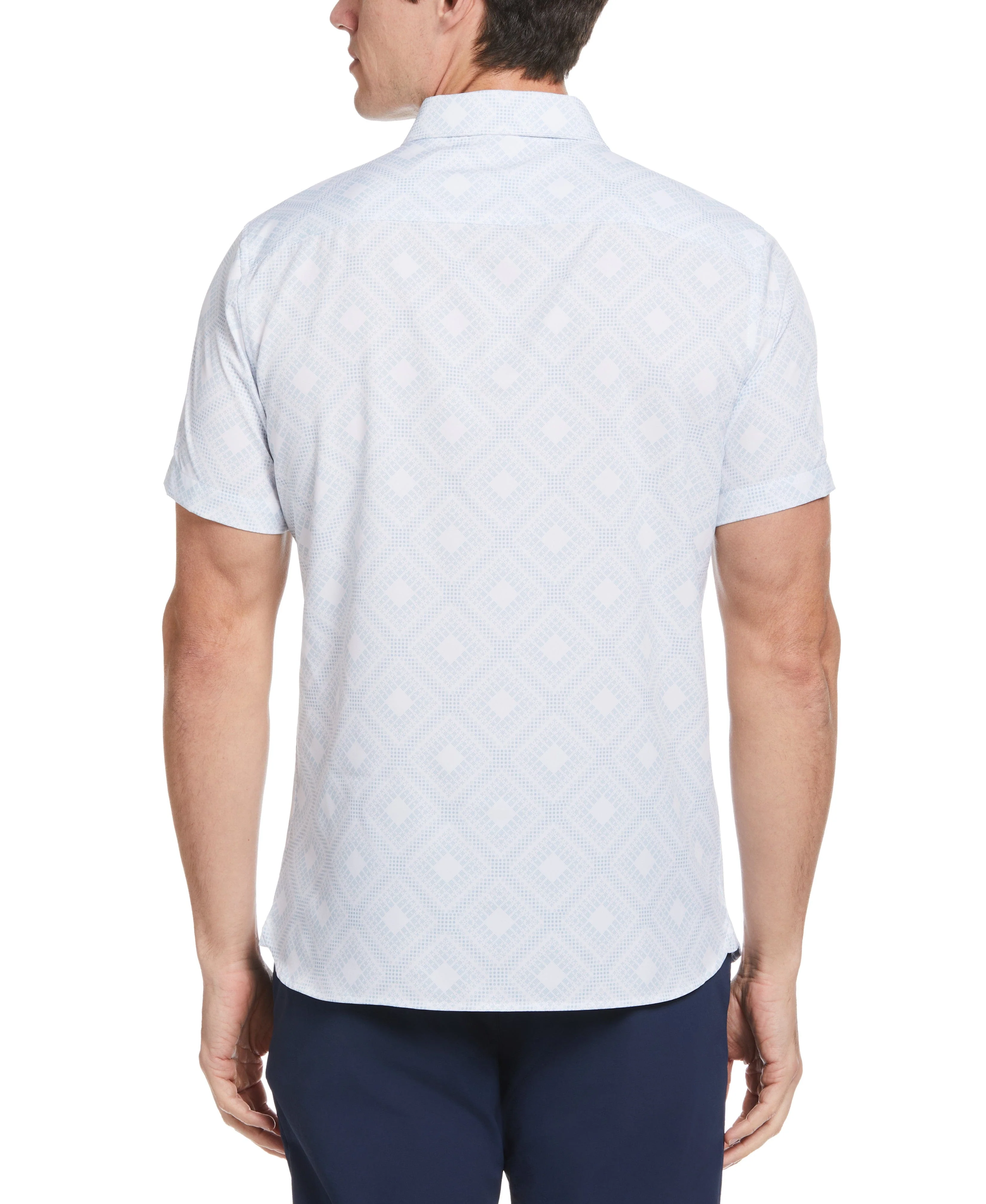 Total Stretch Slim Fit Tiled Dot Print Shirt