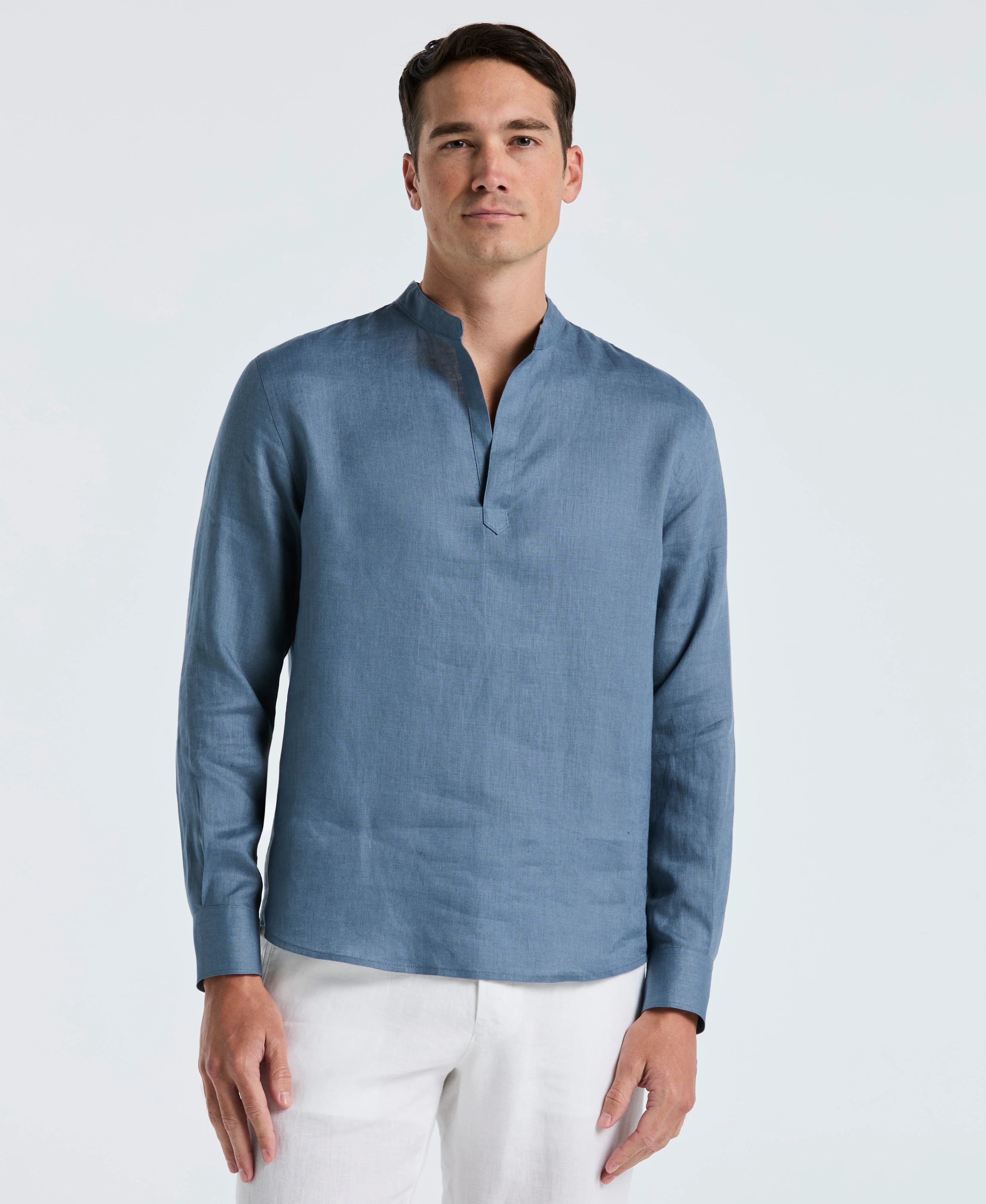 Solid Linen Popover Shirt