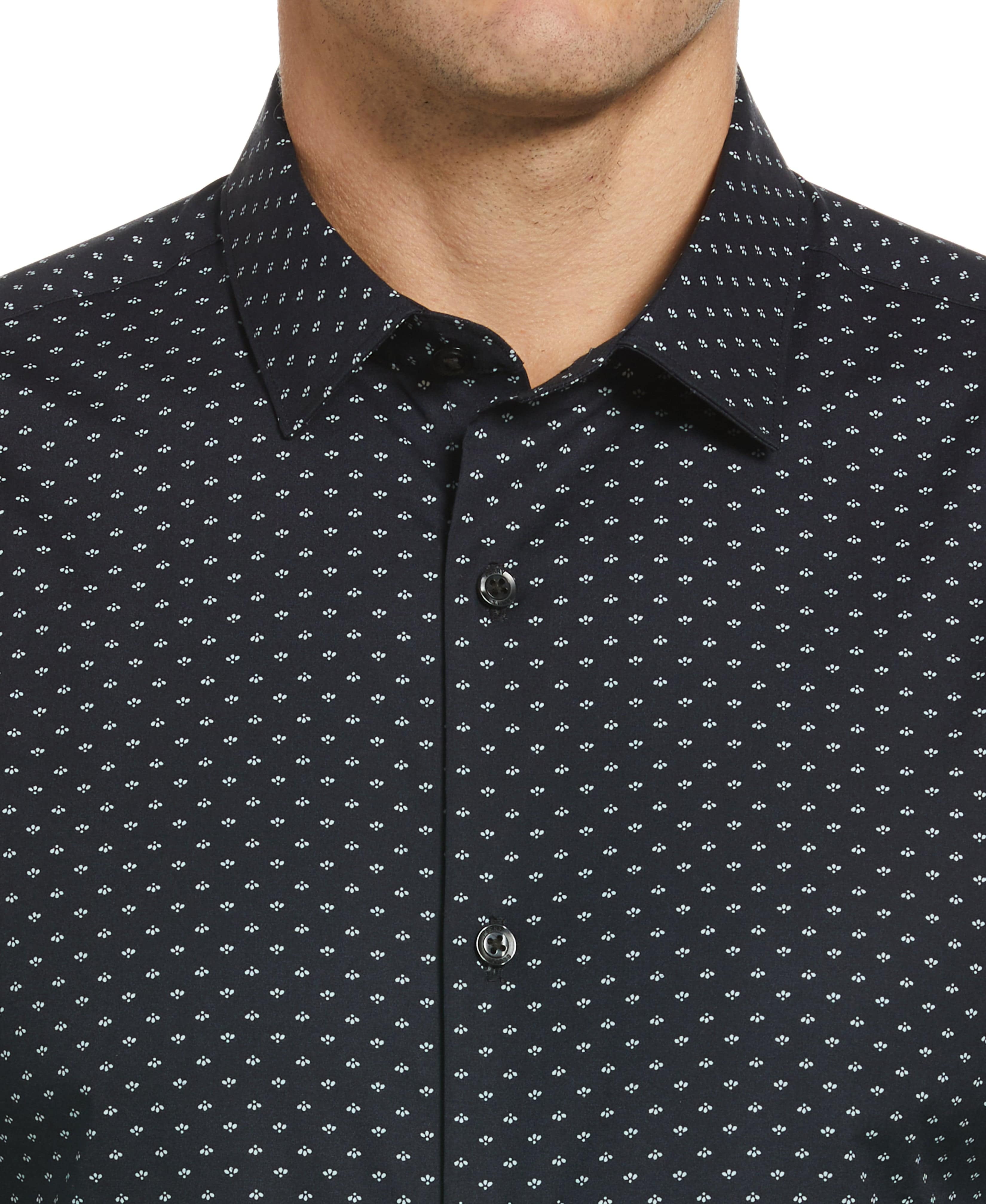 Slim Fit Poplin Fleur Print Dress Shirt