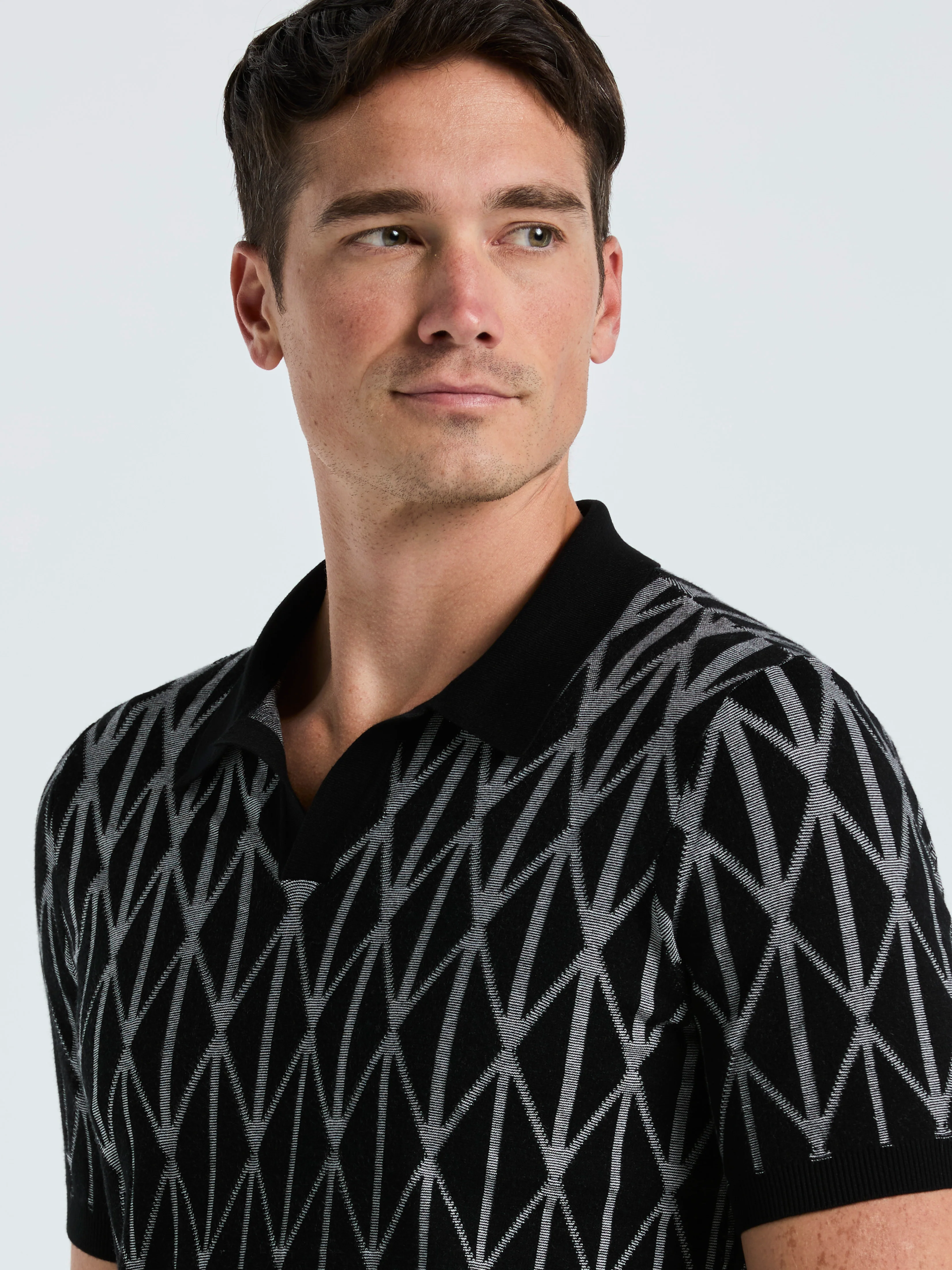 Ombre Pattern Polo Sweater