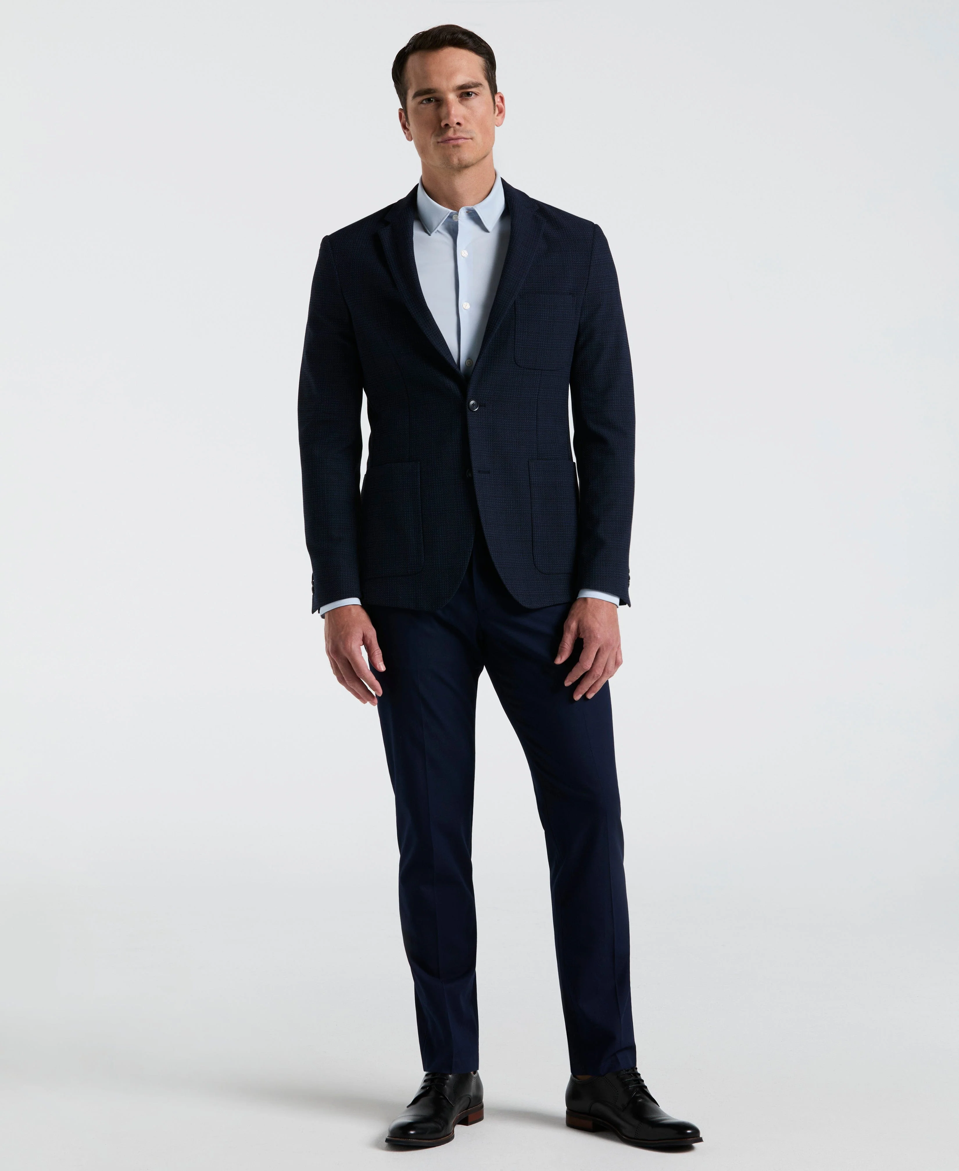 Slim Fit Textured Plaid Sport Jacket