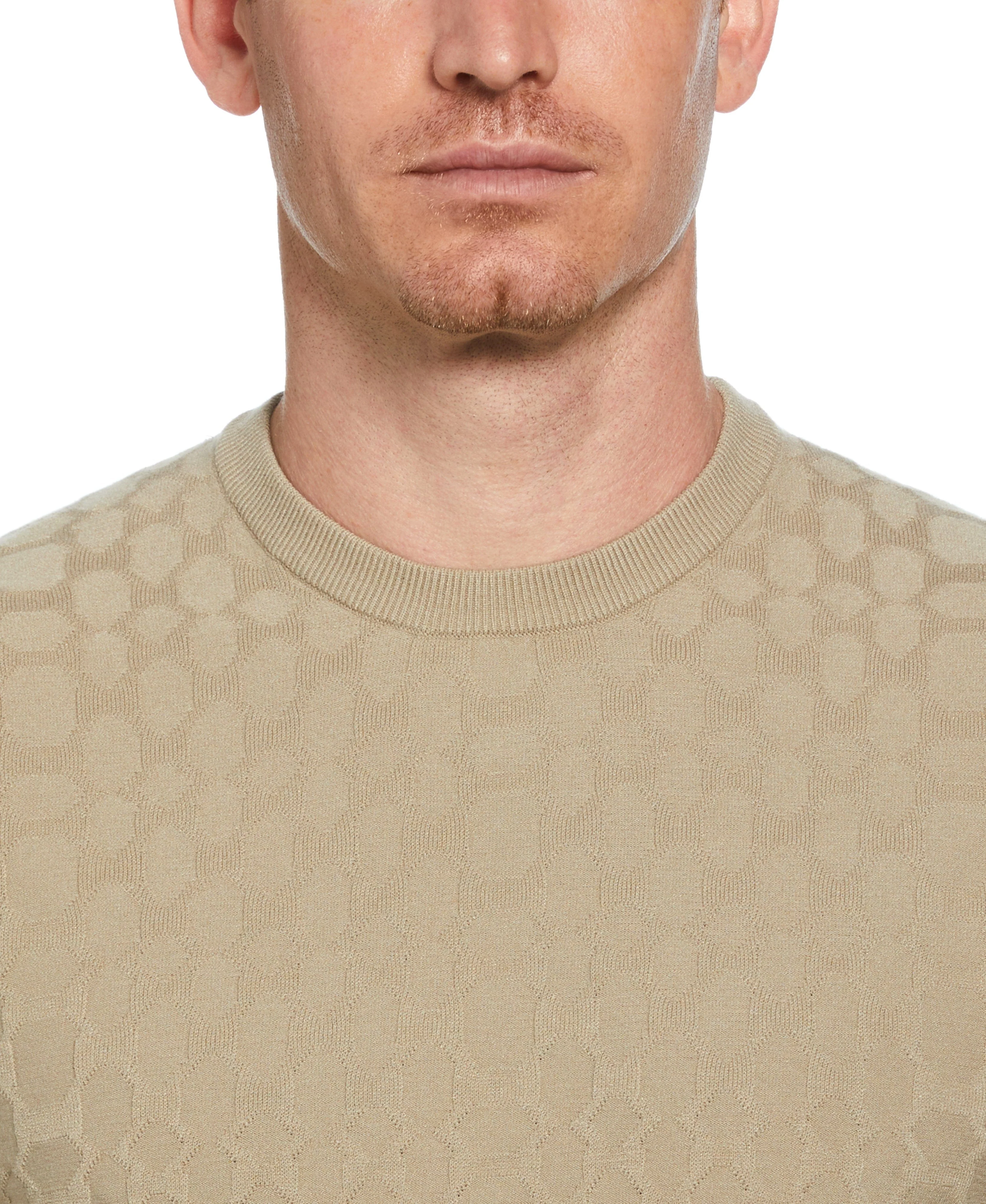 Tech Knit Geo Print Crew Neck Sweater