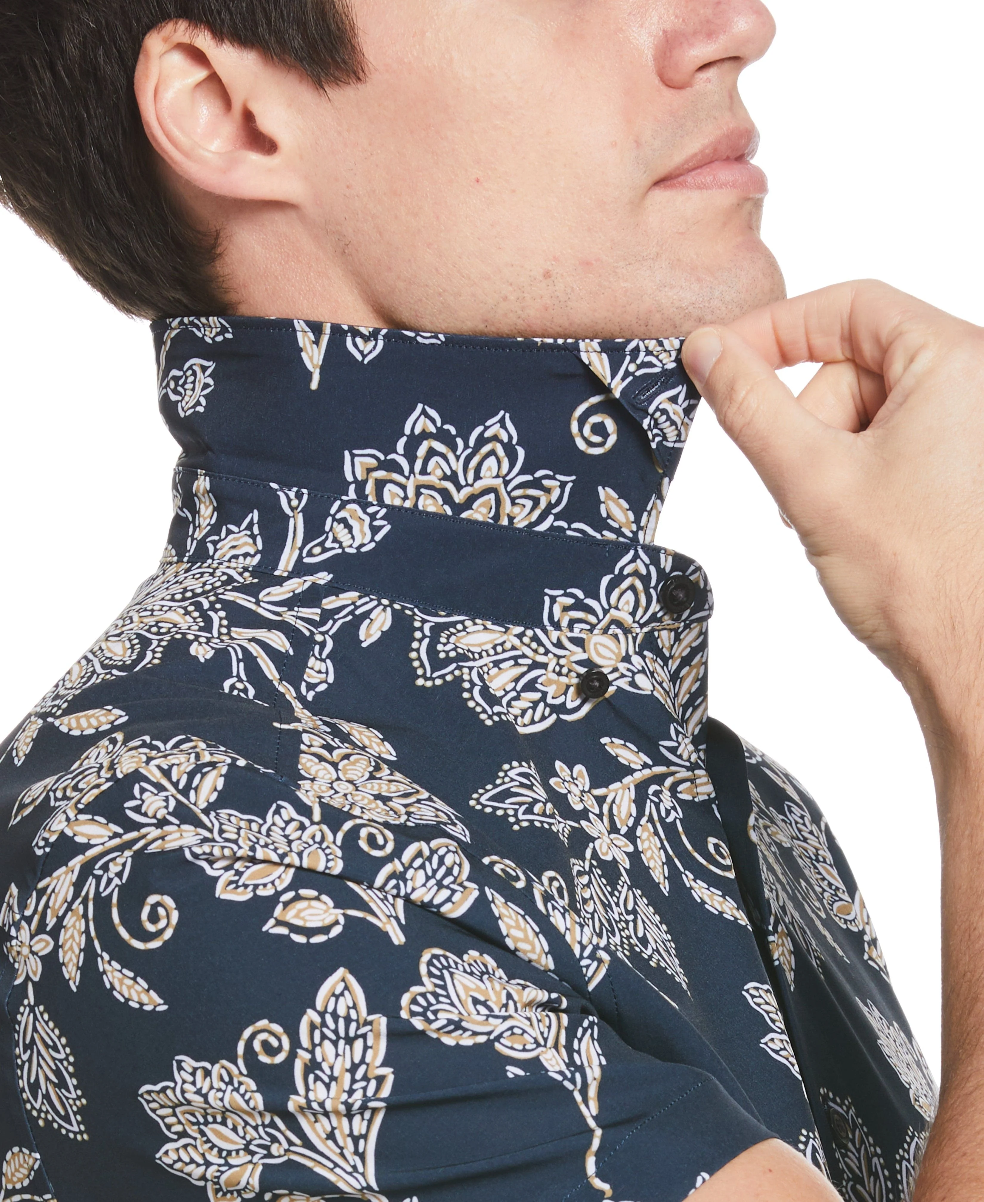 Total Stretch Slim Fit Floral Print Shirt