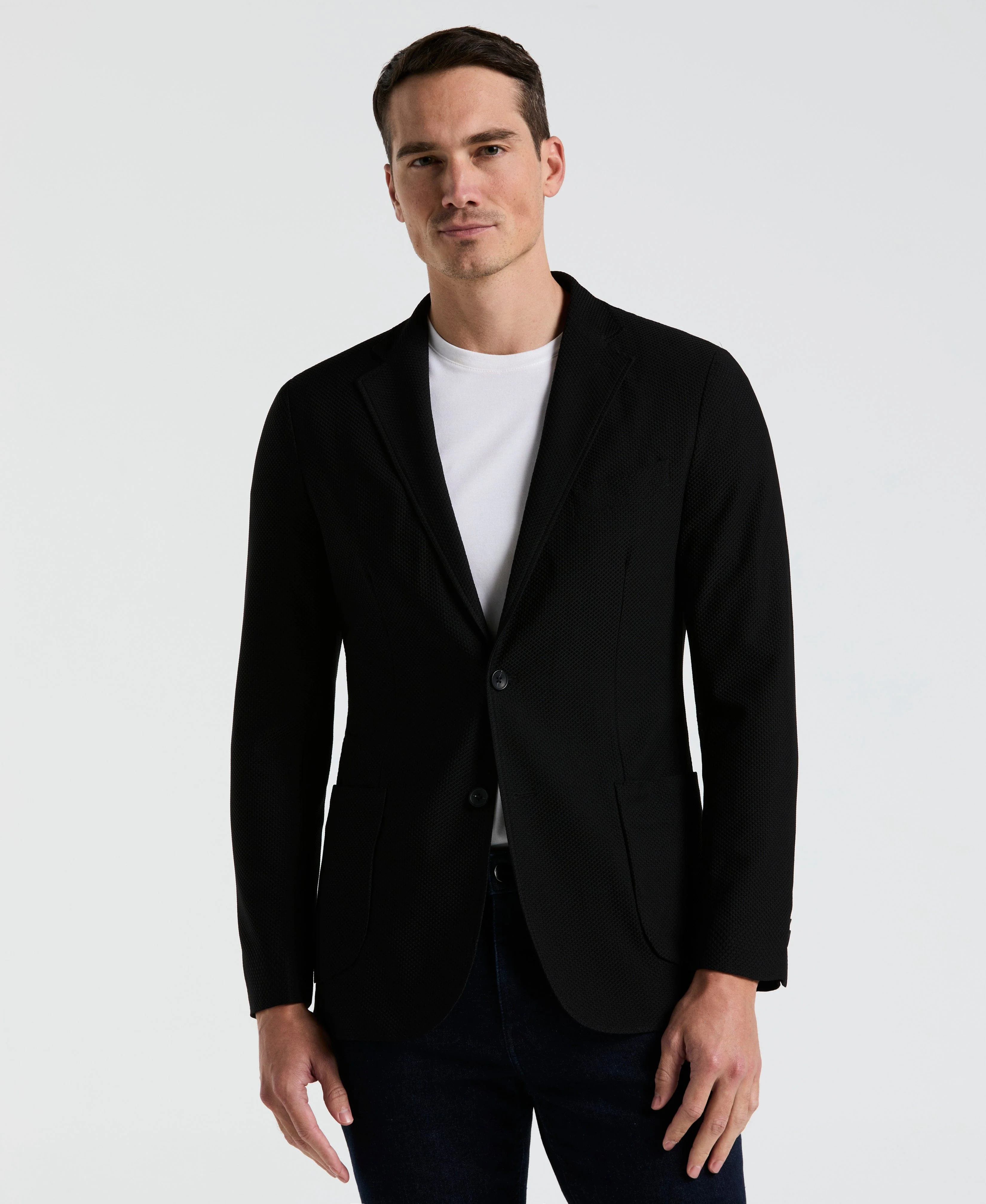Slim Fit Solid Knit Blazer