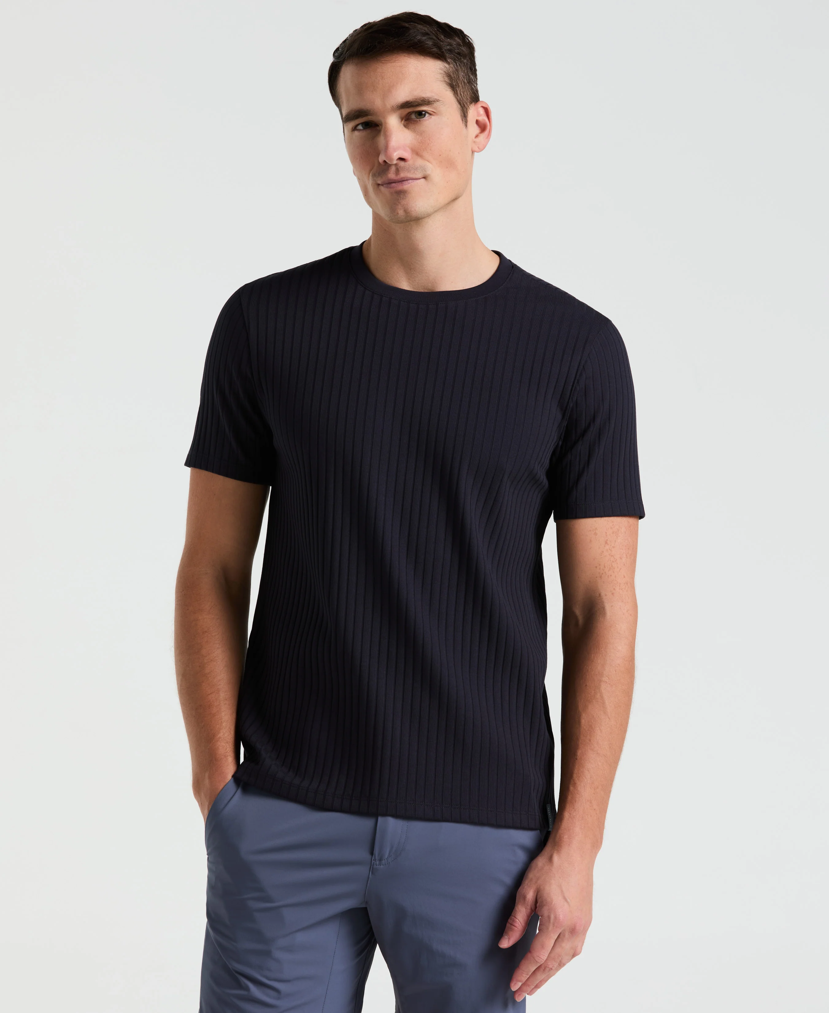 Ribbed Crew Neck Tee