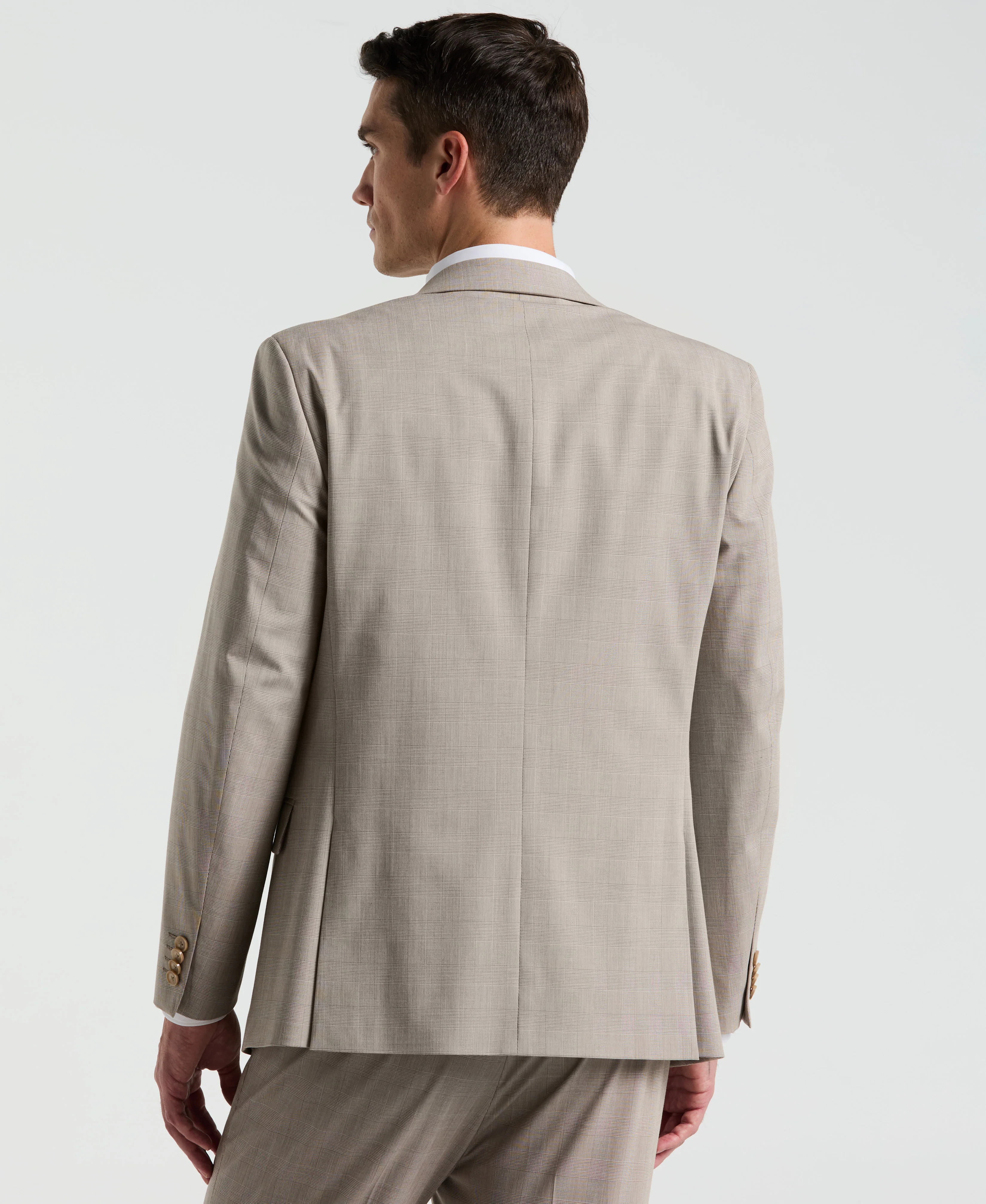 Slim Fit Plaid Print Suit Jacket