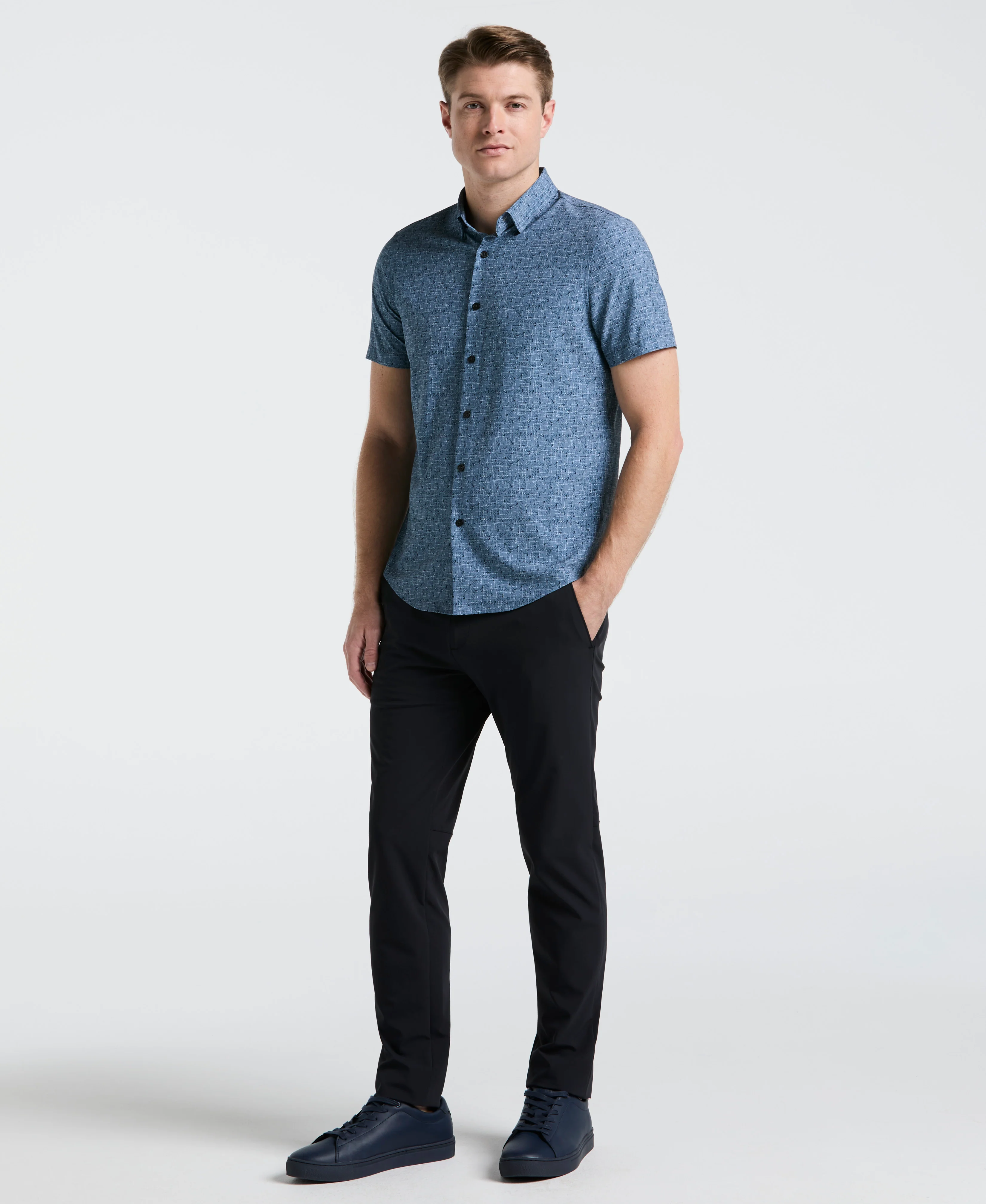 Slim Fit Textured Print Shirt