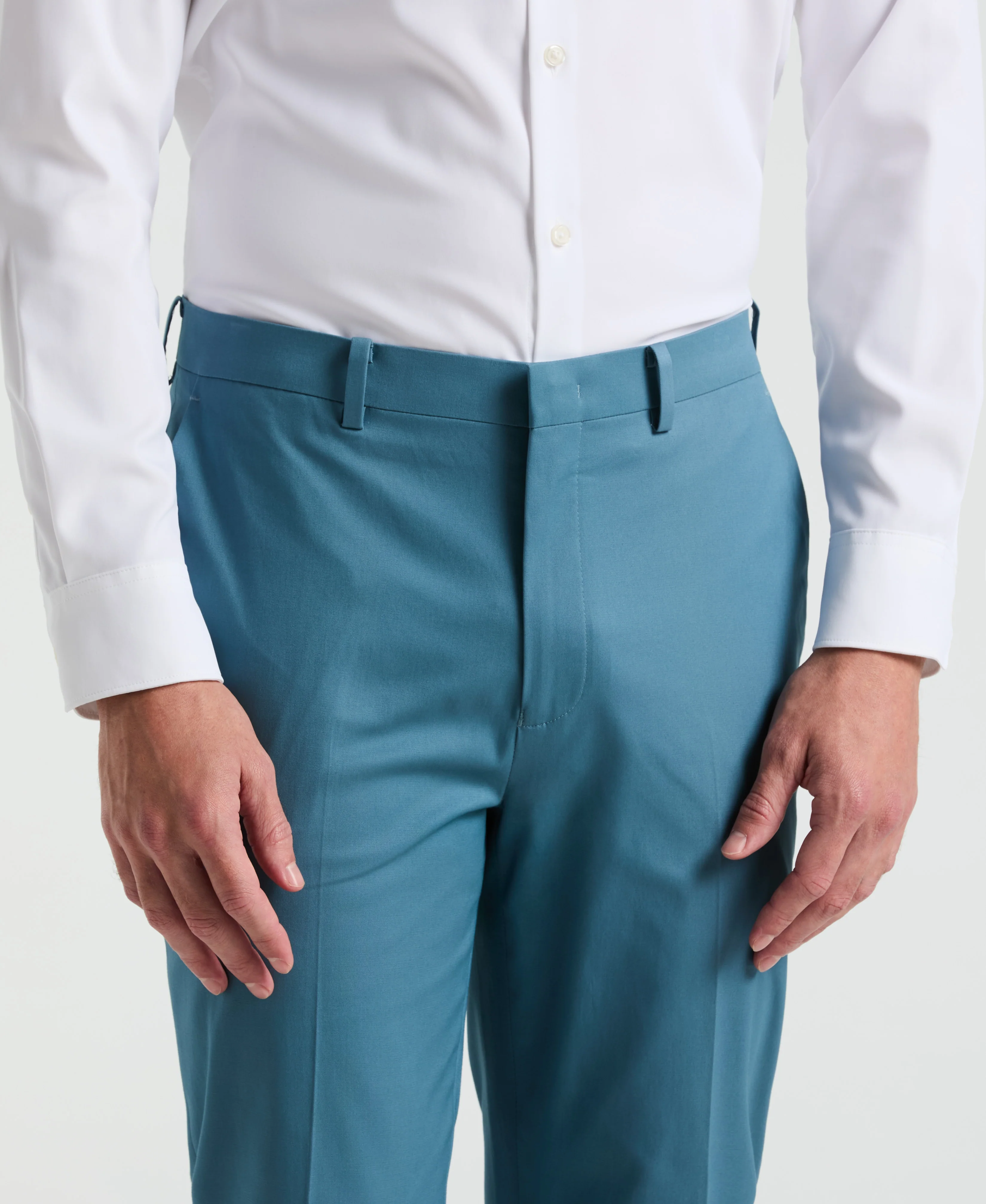 Slim Fit Solid Cotton Blend Suit Pant