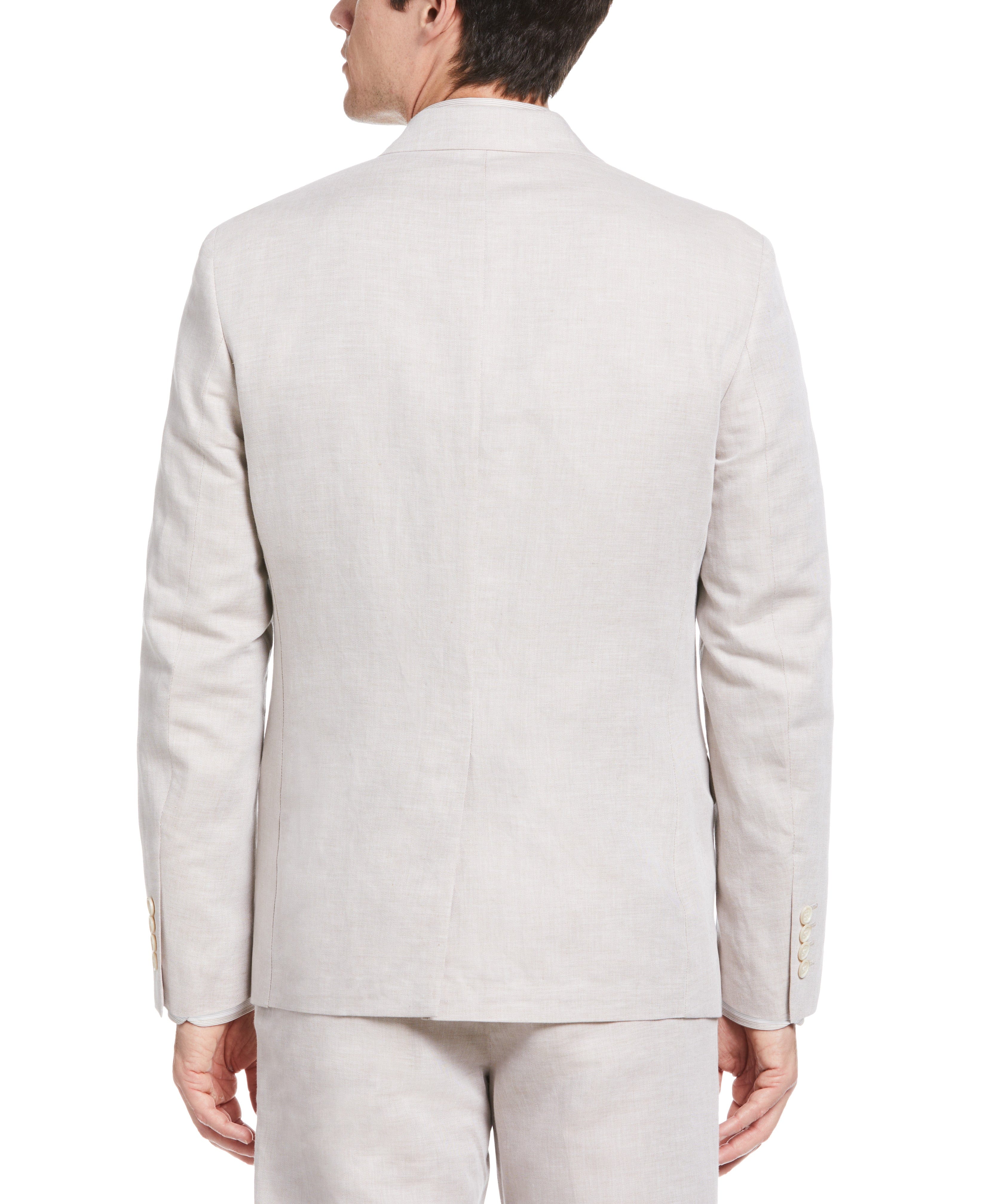 Linen Blend Solid Twill Suit Jacket
