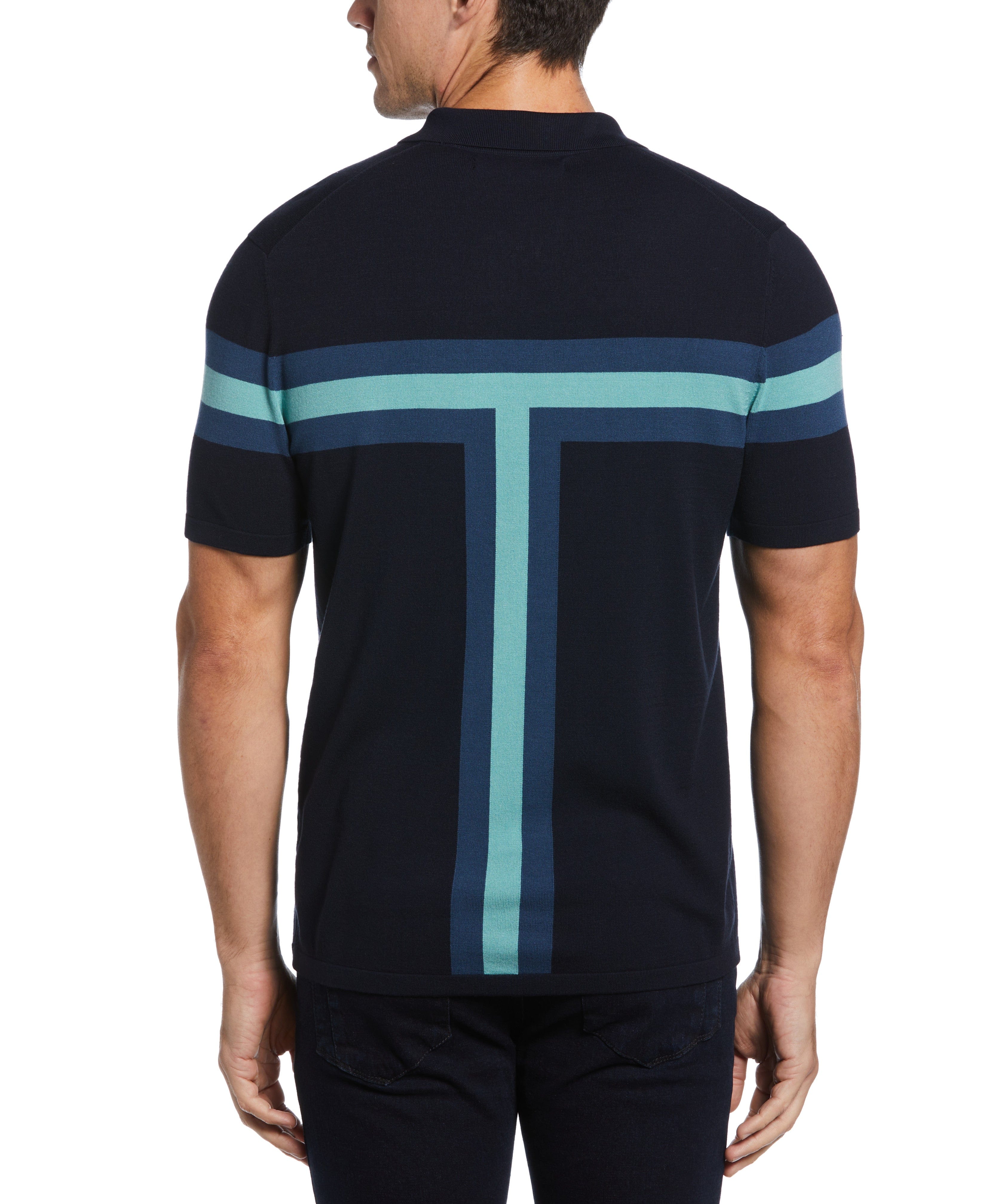Tech Knit Color Block Zip Polo